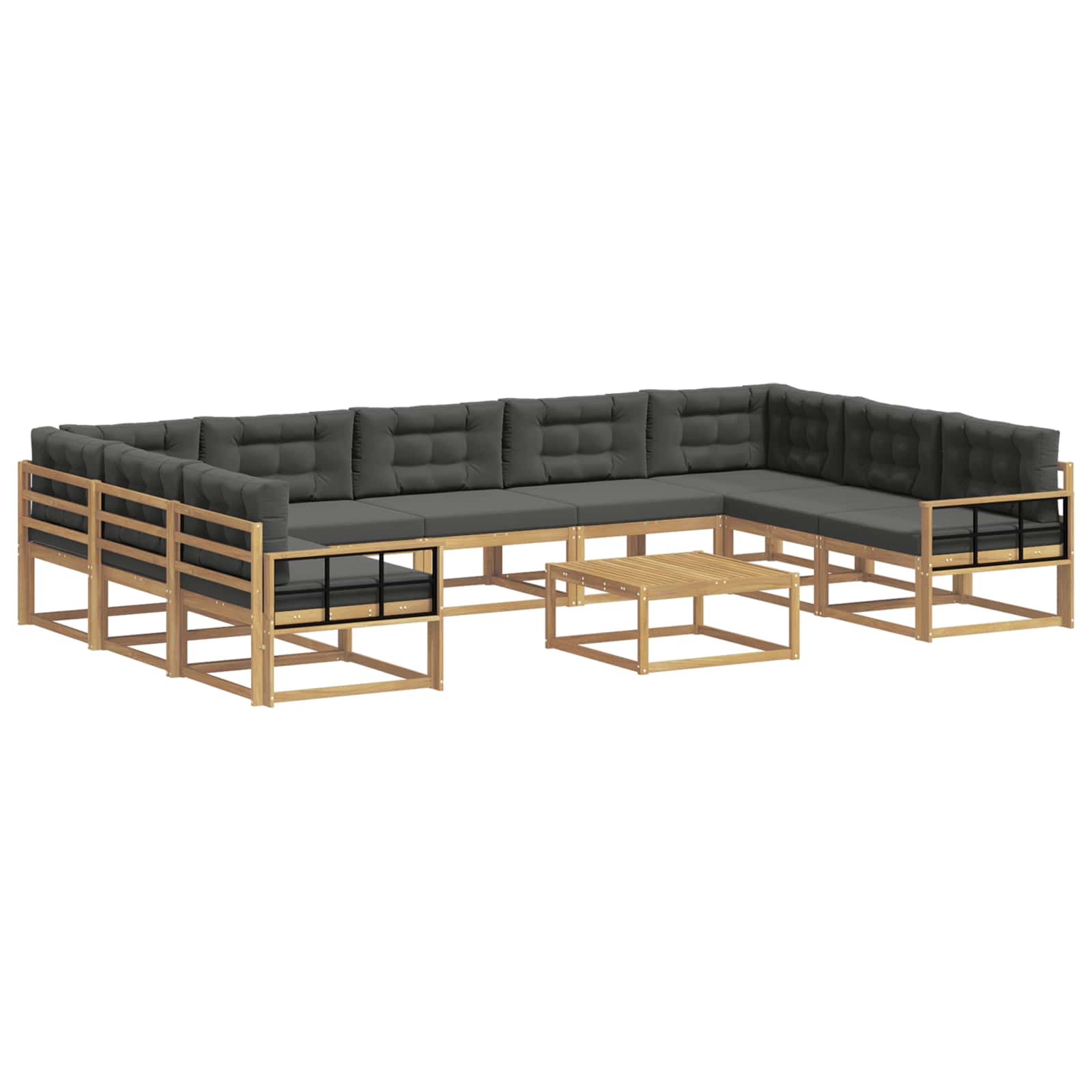 Buiten bankenset met kussen 10 pcs Wit en antracietkleurig is nu te koop bij PeponiXL, paradijselijk wonen!