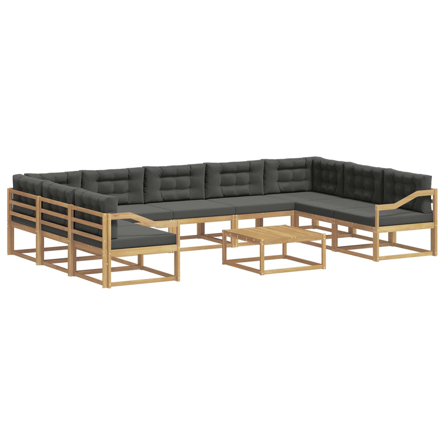Buiten bankenset met kussen 10 pcs Wit en antracietkleurig is nu te koop bij PeponiXL, paradijselijk wonen!