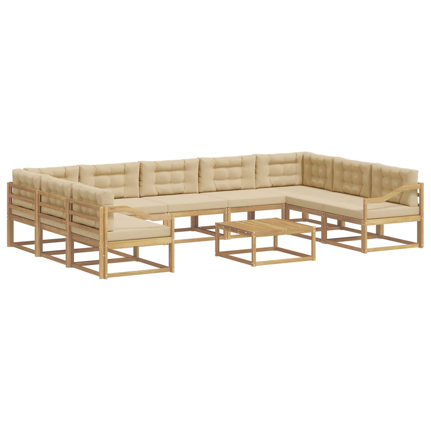 Buiten bankenset met kussen 10 pcs Wit en Beige is nu te koop bij PeponiXL, paradijselijk wonen!