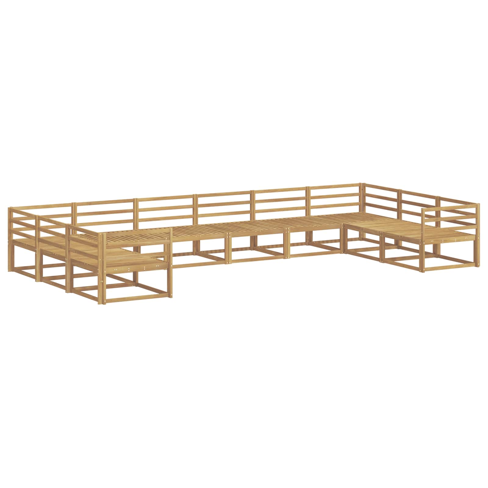 Buiten bankenset 10 pcs Wit Massief Acaciahout is nu te koop bij PeponiXL, paradijselijk wonen!