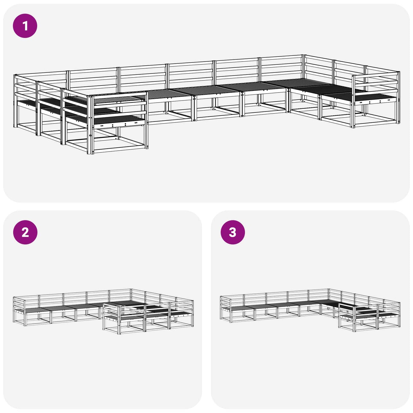 Buiten bankenset 10 pcs Wit Massief Acaciahout is nu te koop bij PeponiXL, paradijselijk wonen!