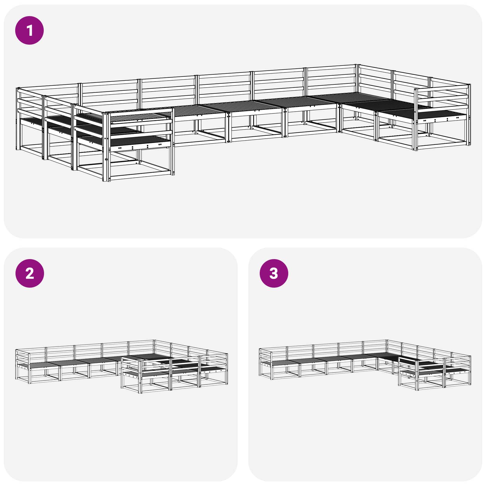 Buiten bankenset 10 pcs Wit Massief Acaciahout is nu te koop bij PeponiXL, paradijselijk wonen!