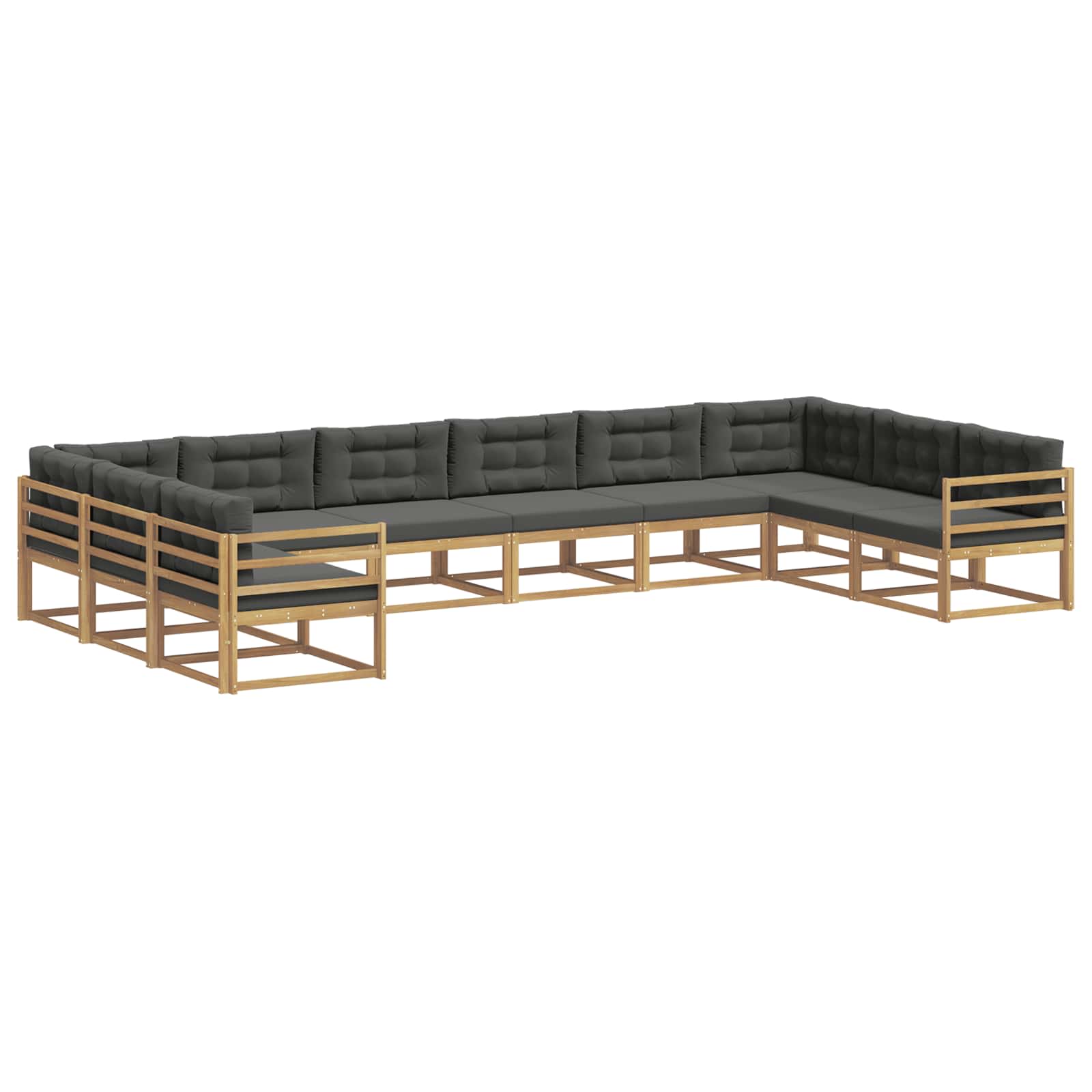 Buiten bankenset met kussen 10 pcs Wit en antracietkleurig is nu te koop bij PeponiXL, paradijselijk wonen!