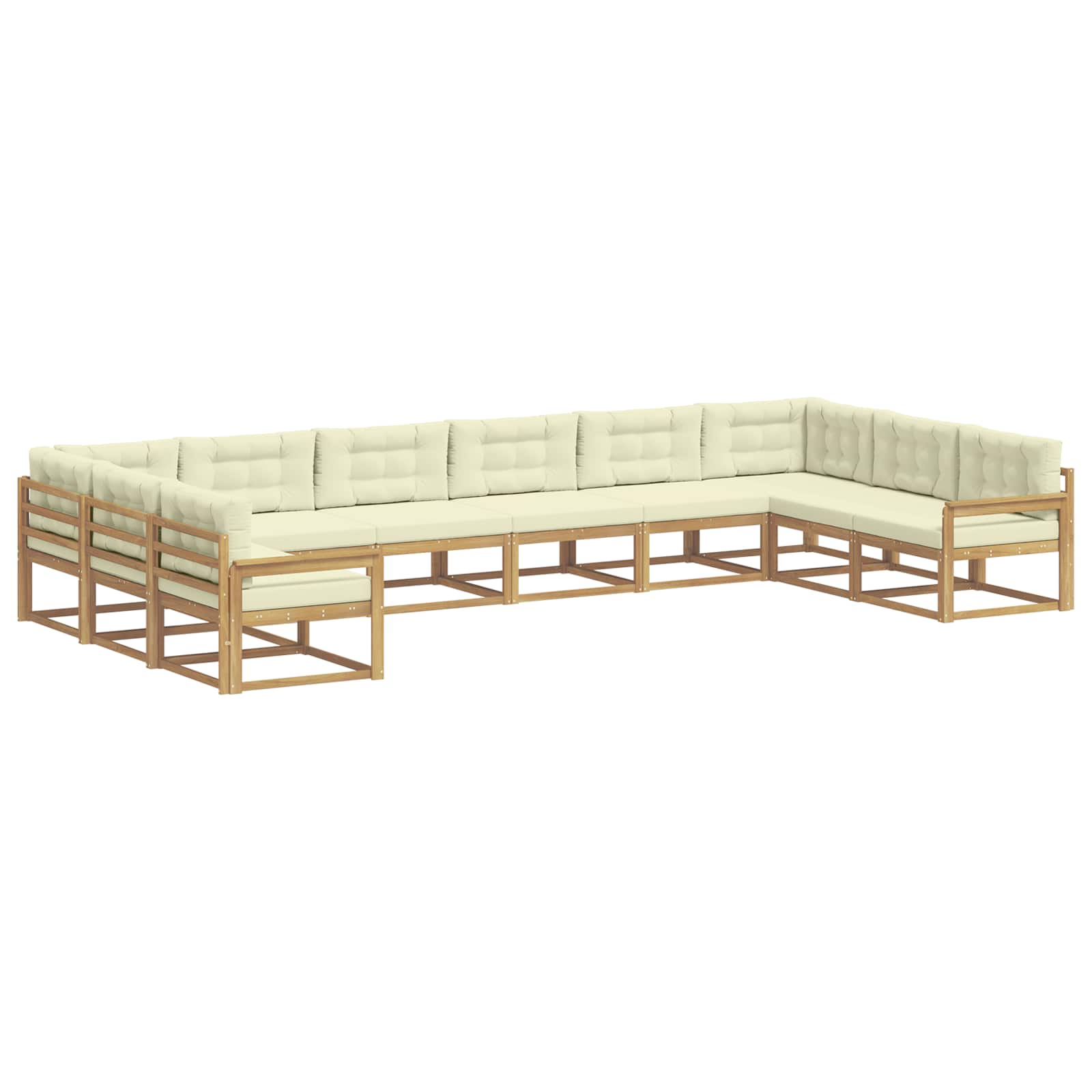 Buiten bankenset met kussen 10 pcs Wit en crèmekleurig is nu te koop bij PeponiXL, paradijselijk wonen!