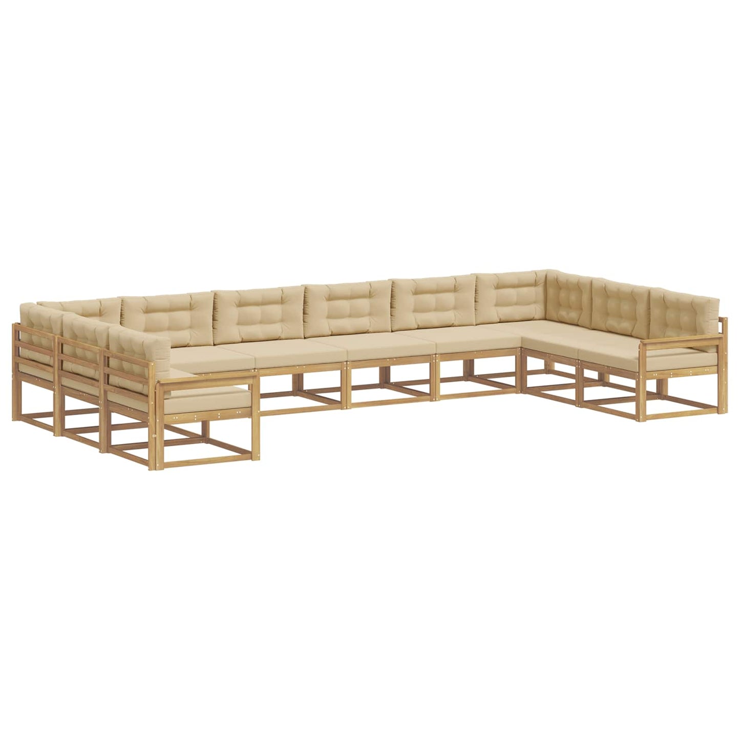 Buiten bankenset met kussen 10 pcs Wit en Beige is nu te koop bij PeponiXL, paradijselijk wonen!