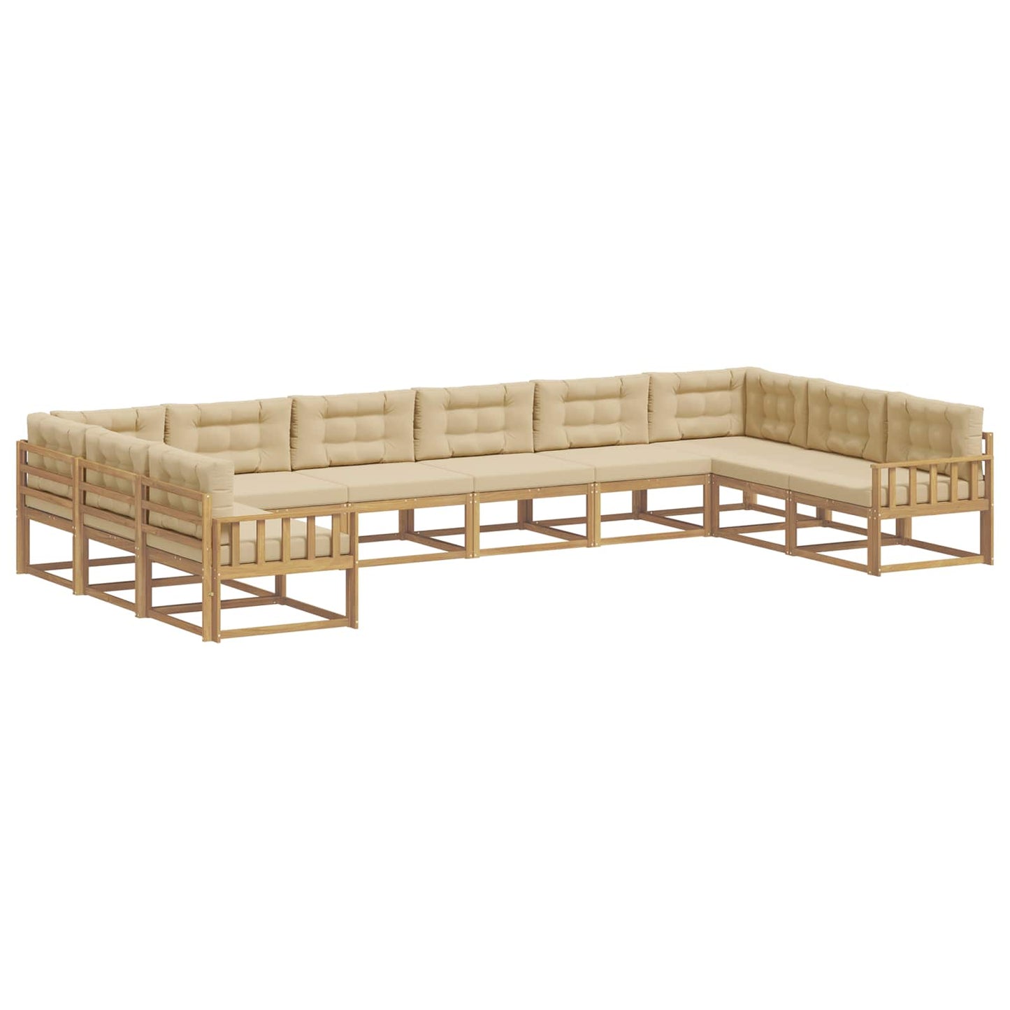 Buiten bankenset met kussen 10 pcs Wit en Beige is nu te koop bij PeponiXL, paradijselijk wonen!