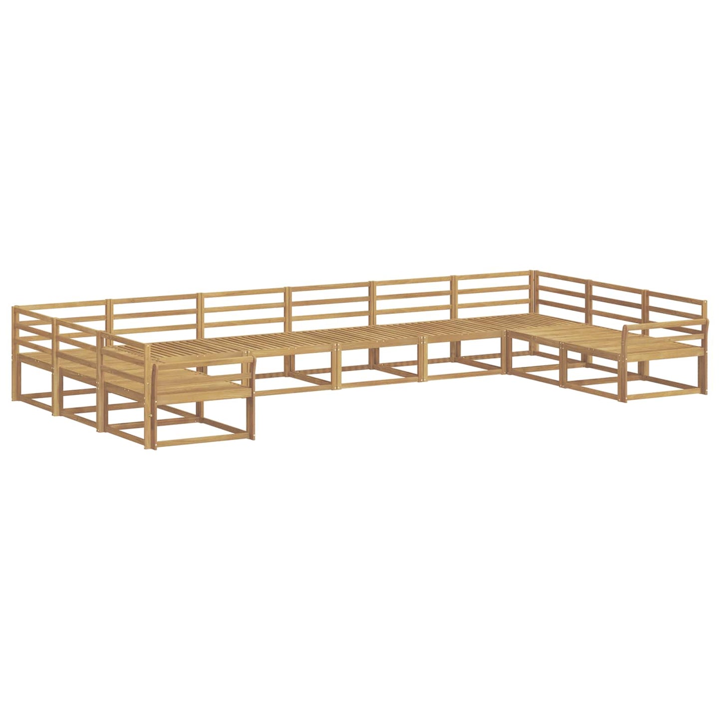 Buiten bankenset 10 pcs Wit Massief Acaciahout is nu te koop bij PeponiXL, paradijselijk wonen!