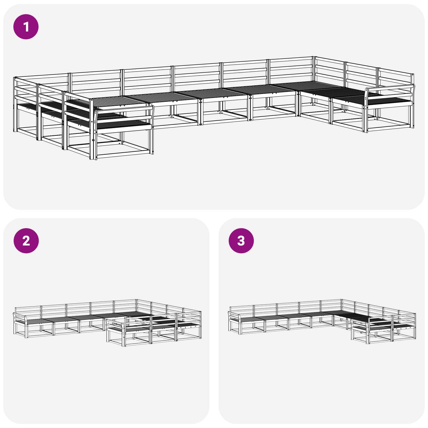 Buiten bankenset 10 pcs Wit Massief Acaciahout is nu te koop bij PeponiXL, paradijselijk wonen!