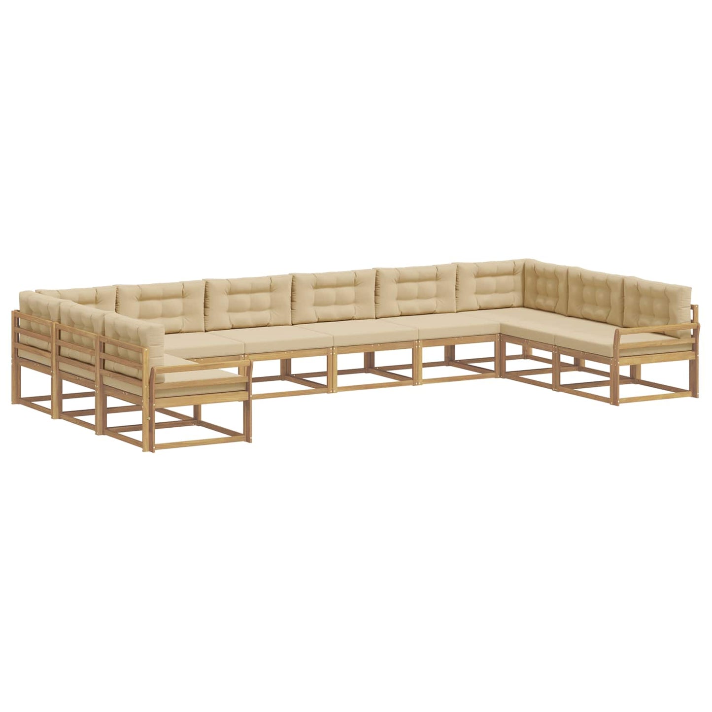 Buiten bankenset met kussen 10 pcs Wit en Beige is nu te koop bij PeponiXL, paradijselijk wonen!