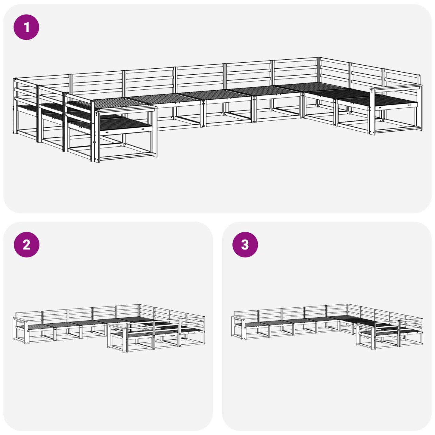 Buiten bankenset 10 pcs Wit Massief Acaciahout is nu te koop bij PeponiXL, paradijselijk wonen!