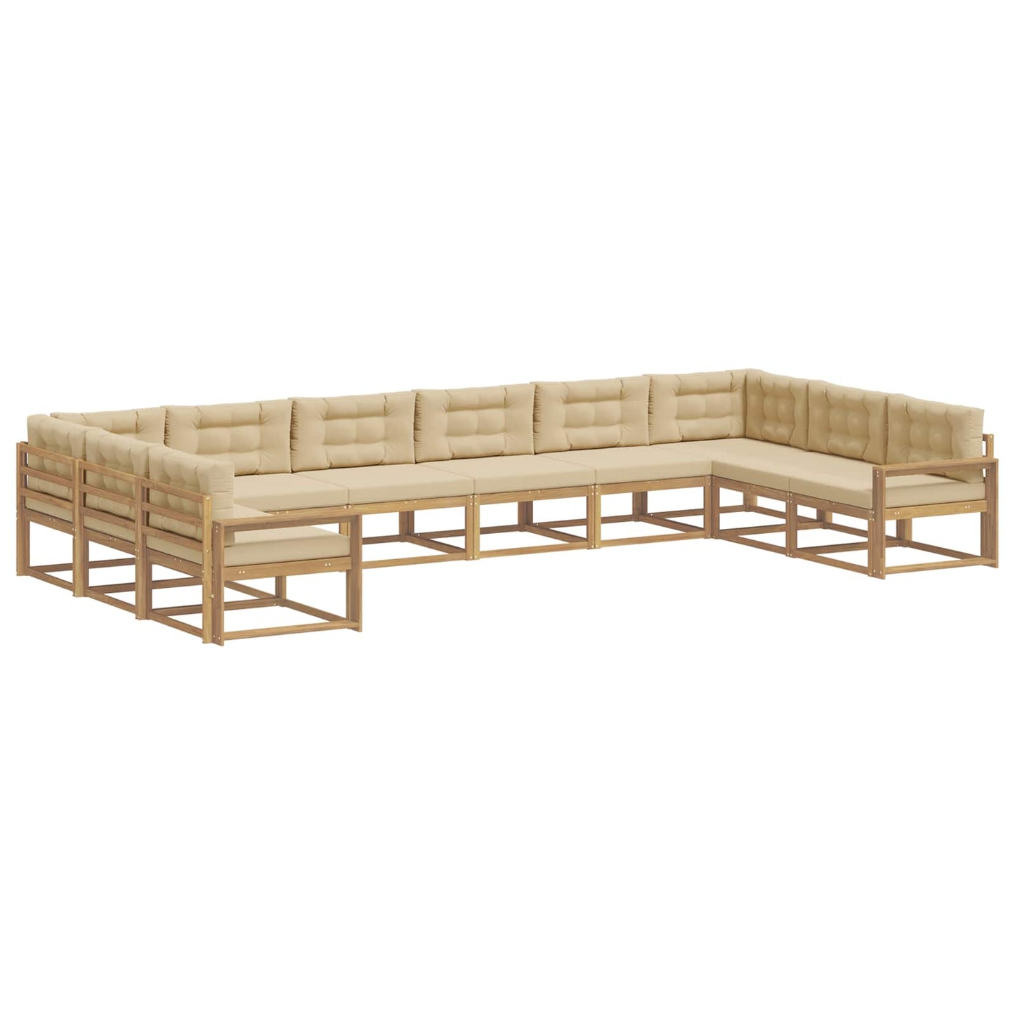 Buiten bankenset met kussen 10 pcs Wit en Beige is nu te koop bij PeponiXL, paradijselijk wonen!