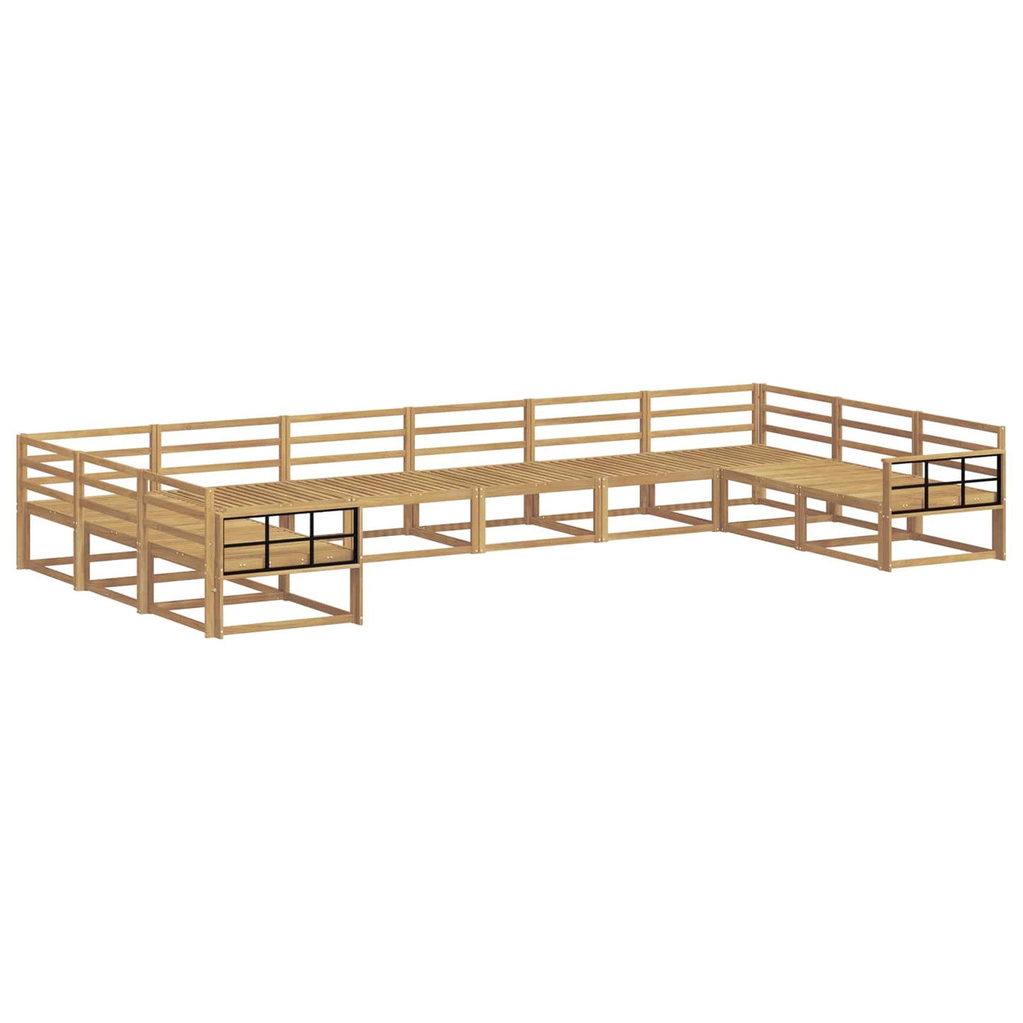 Buiten bankenset 10 pcs Wit Massief Acaciahout is nu te koop bij PeponiXL, paradijselijk wonen!