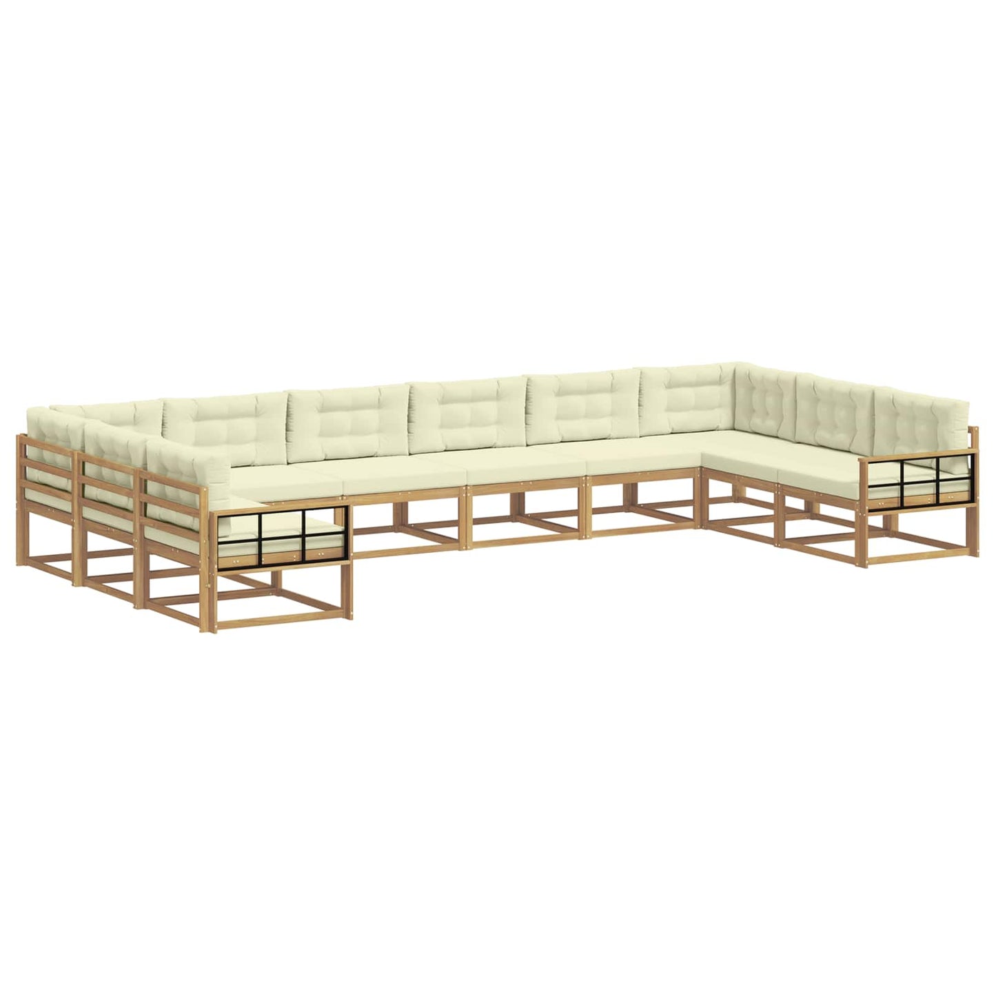 Buiten bankenset met kussen 10 pcs Wit en crèmekleurig is nu te koop bij PeponiXL, paradijselijk wonen!
