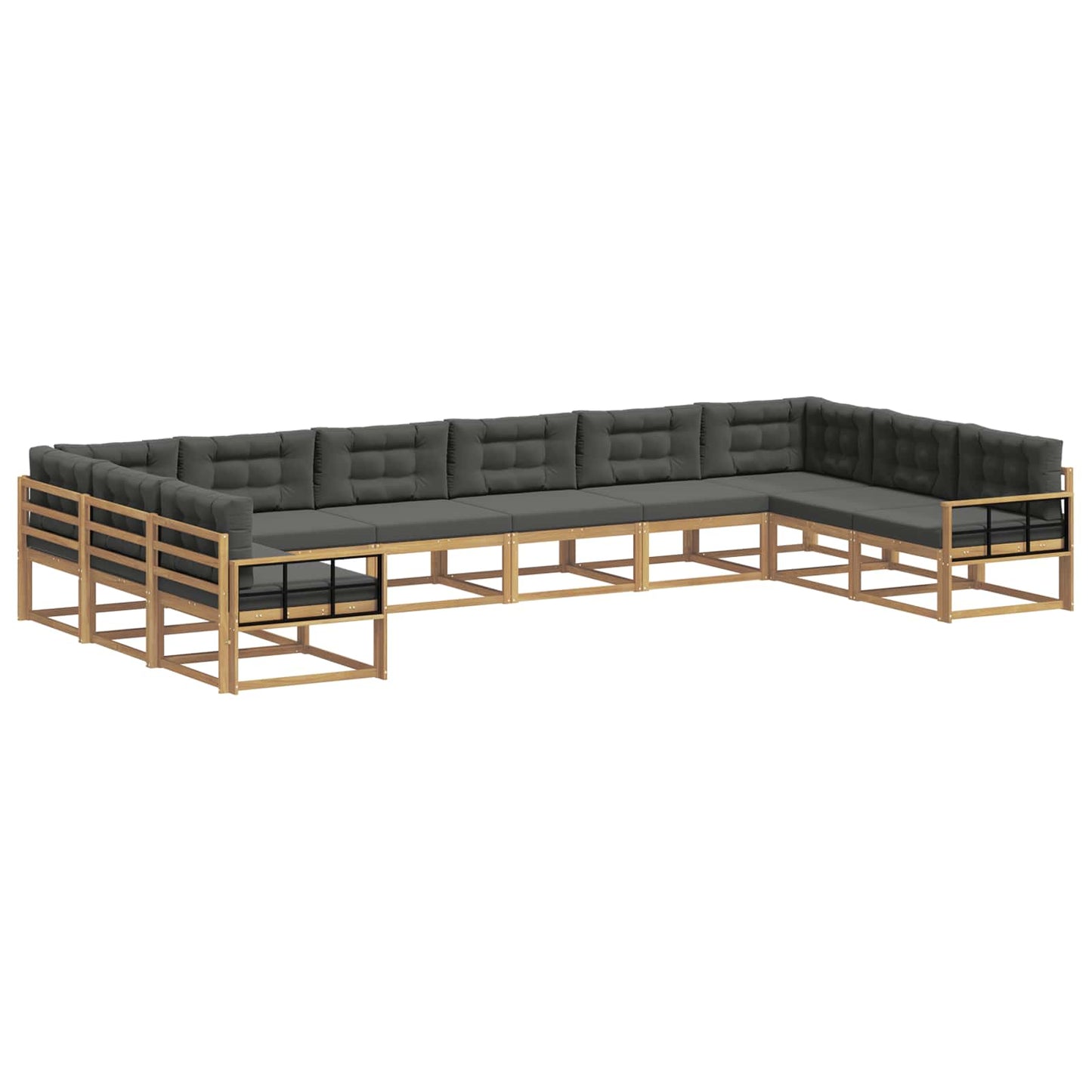 Buiten bankenset met kussen 10 pcs Wit en antracietkleurig is nu te koop bij PeponiXL, paradijselijk wonen!