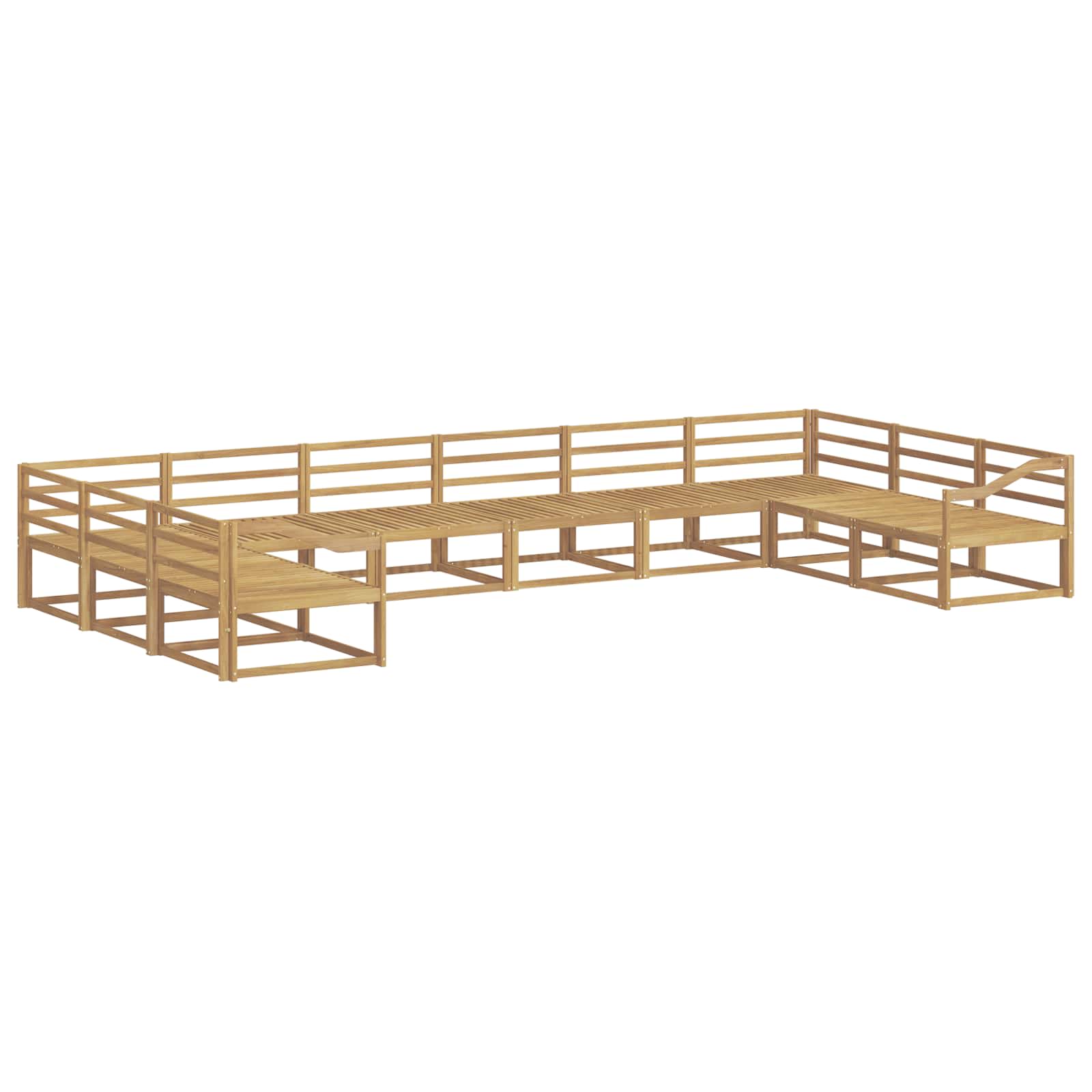 Buiten bankenset 10 pcs Wit Massief Acaciahout is nu te koop bij PeponiXL, paradijselijk wonen!