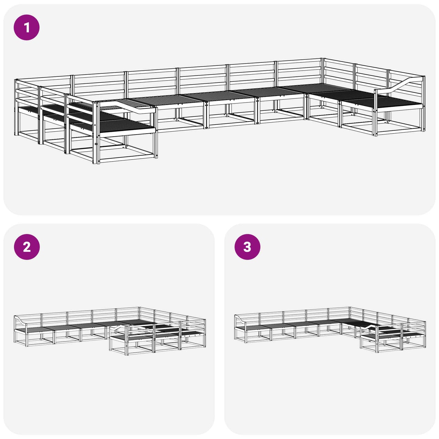 Buiten bankenset 10 pcs Wit Massief Acaciahout is nu te koop bij PeponiXL, paradijselijk wonen!