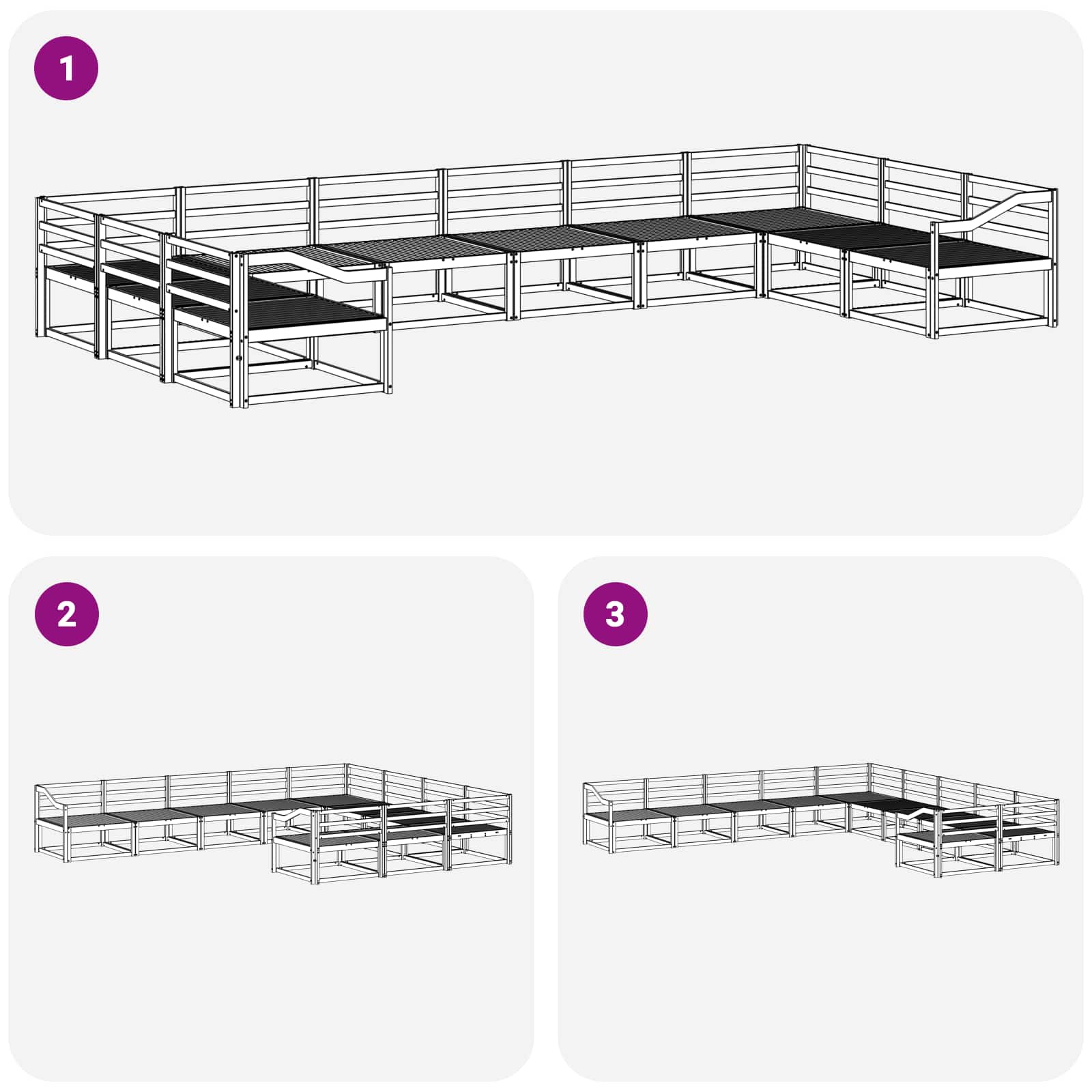 Buiten bankenset 10 pcs Wit Massief Acaciahout is nu te koop bij PeponiXL, paradijselijk wonen!