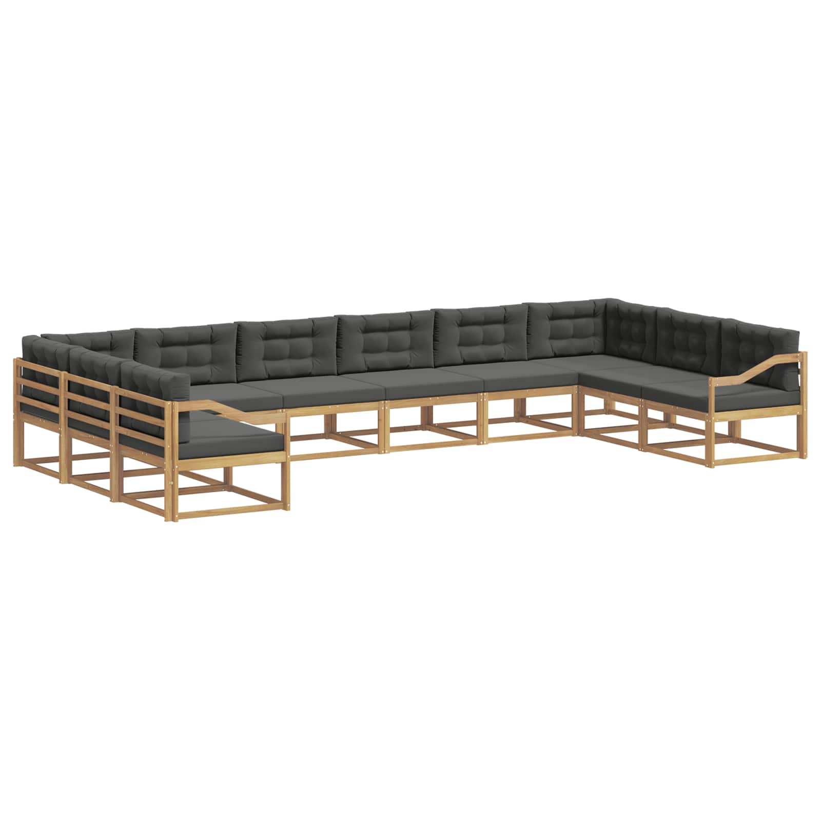 Buiten bankenset met kussen 10 pcs Wit en antracietkleurig is nu te koop bij PeponiXL, paradijselijk wonen!