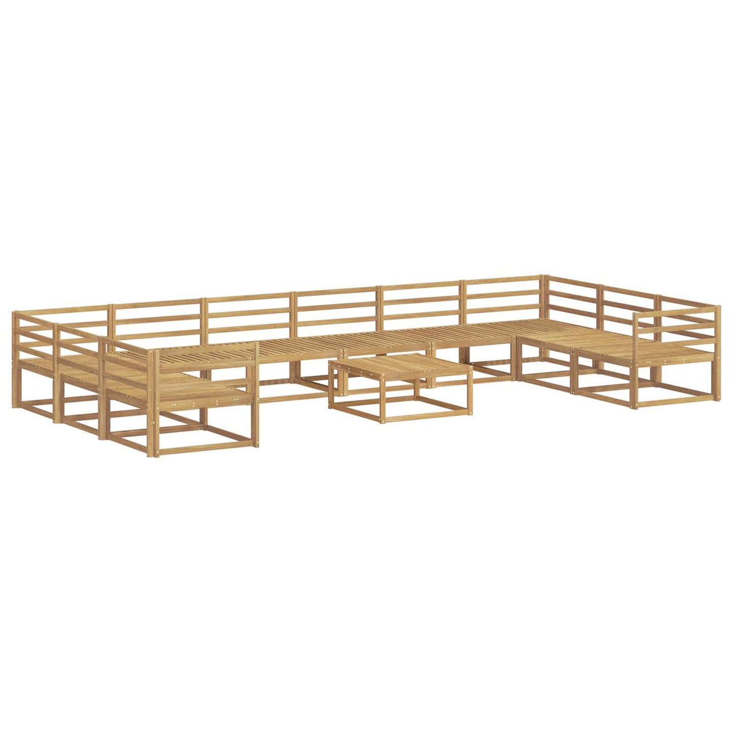 Buiten bankenset 11 pcs Wit Massief Acaciahout is nu te koop bij PeponiXL, paradijselijk wonen!