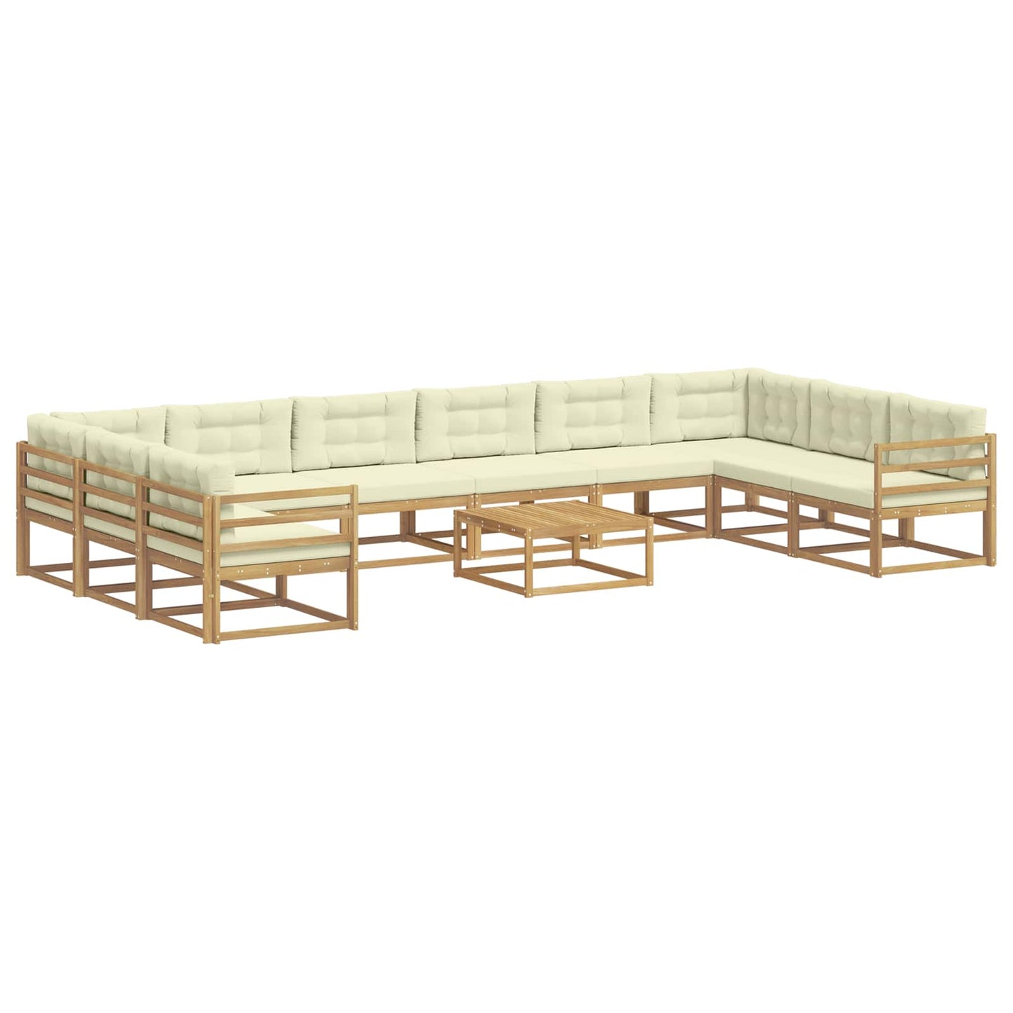 Buiten bankenset met kussen 11 pcs Wit en crèmekleurig is nu te koop bij PeponiXL, paradijselijk wonen!