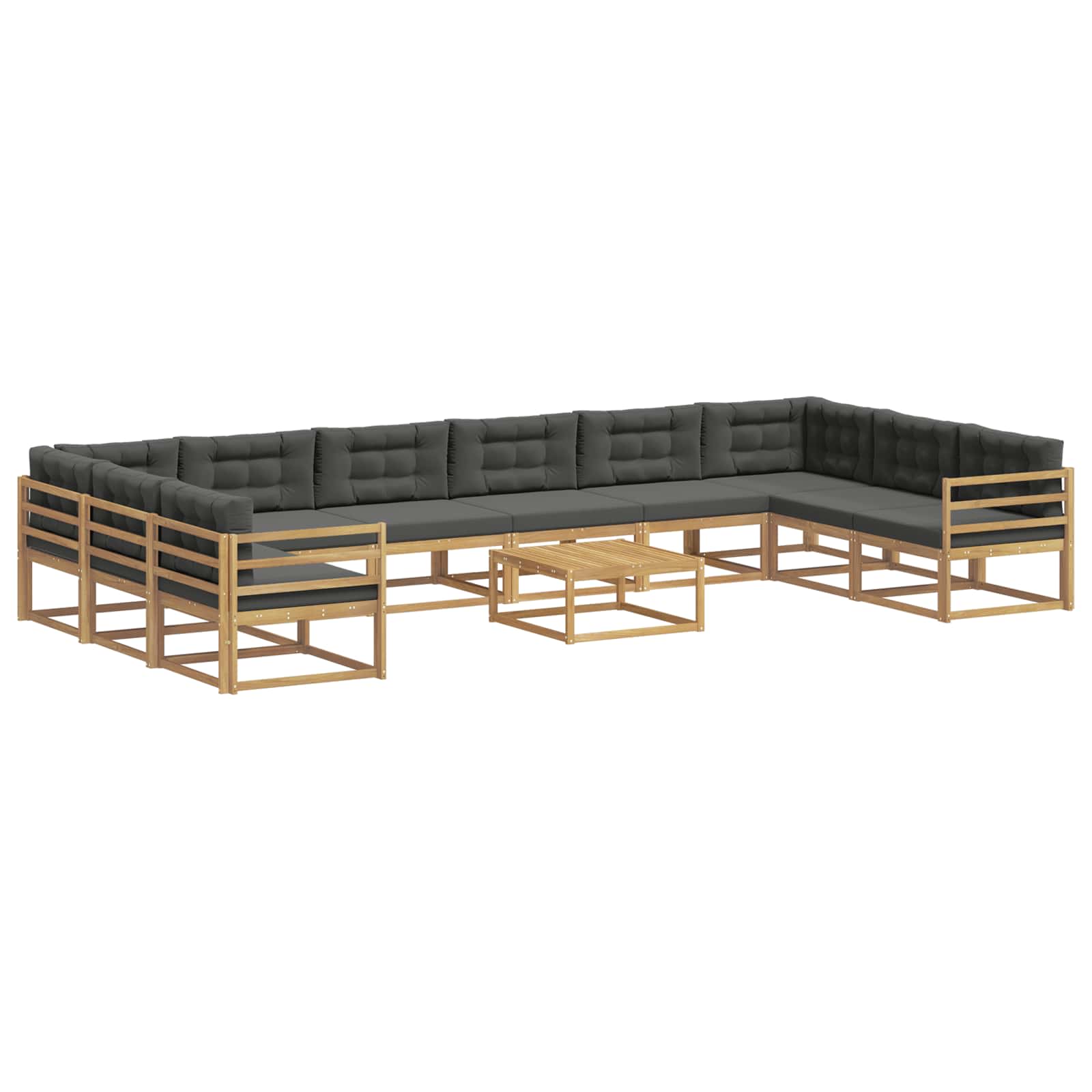 Buiten bankenset met kussen 11 pcs Wit en antracietkleurig is nu te koop bij PeponiXL, paradijselijk wonen!