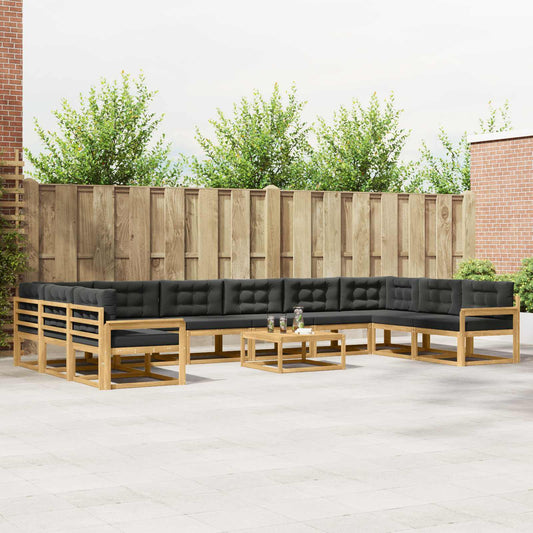 Buiten bankenset met kussen 11 pcs Wit en antracietkleurig is nu te koop bij PeponiXL, paradijselijk wonen!