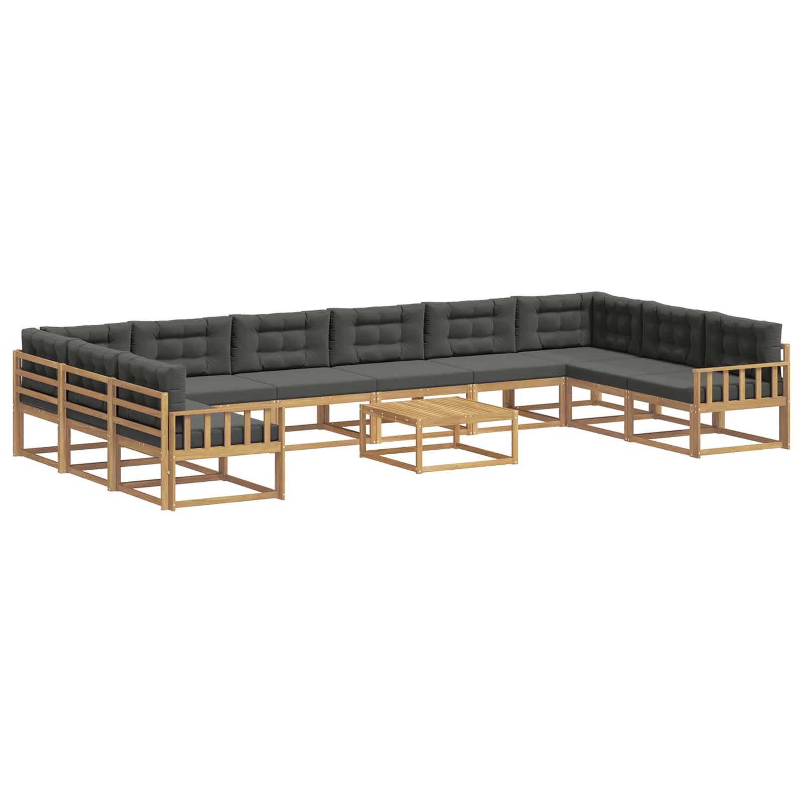 Buiten bankenset met kussen 11 pcs Wit en antracietkleurig is nu te koop bij PeponiXL, paradijselijk wonen!