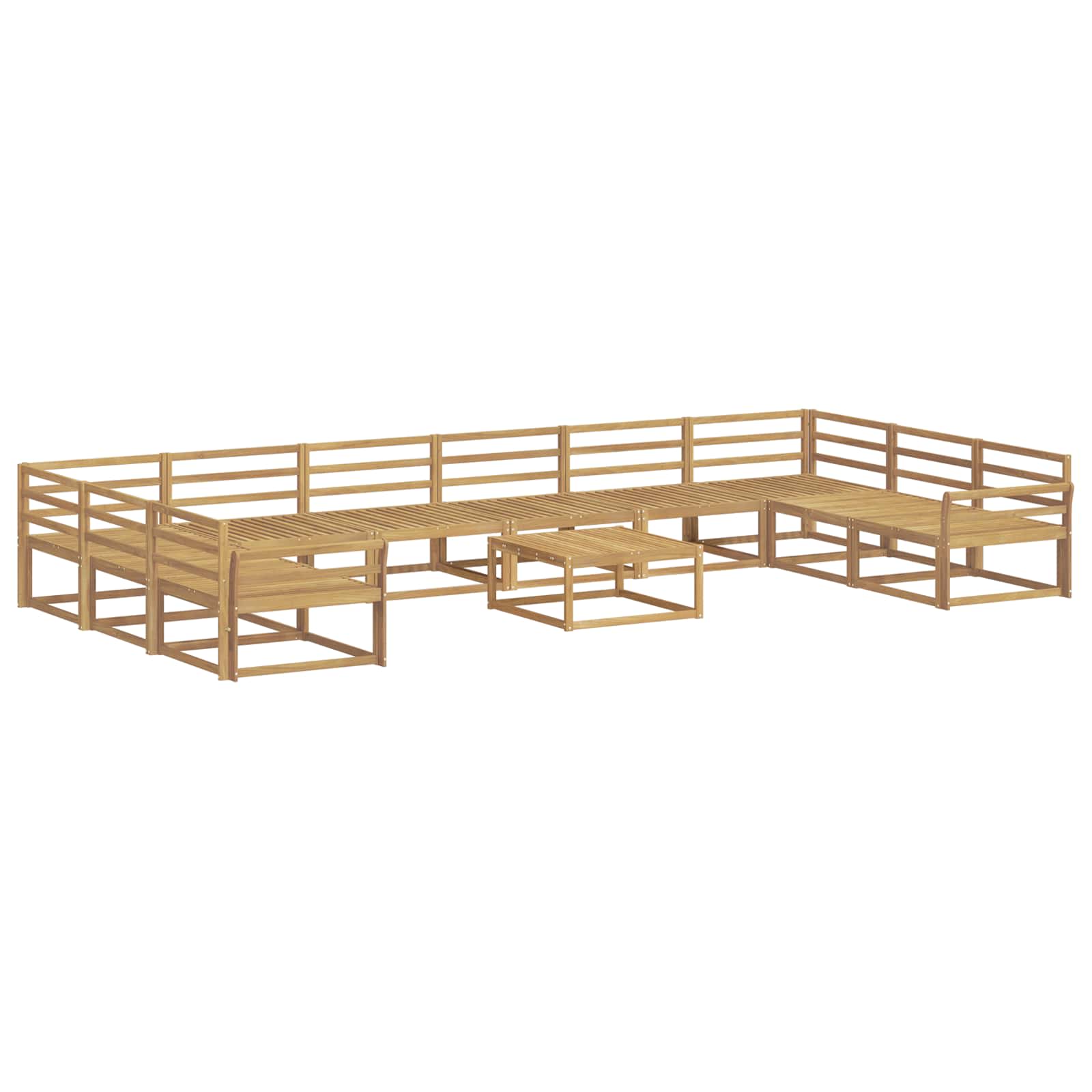 Buiten bankenset 11 pcs Wit Massief Acaciahout is nu te koop bij PeponiXL, paradijselijk wonen!
