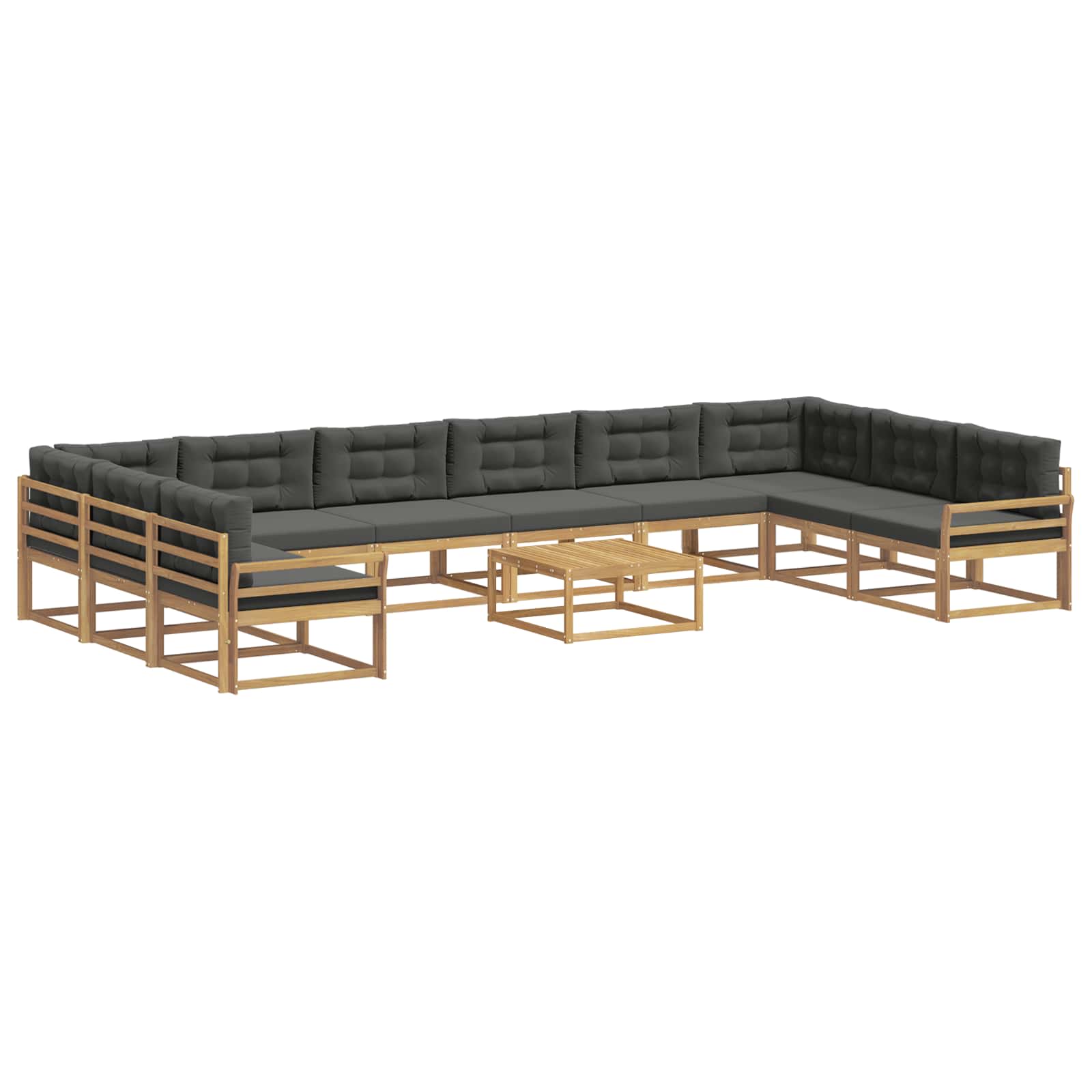 Buiten bankenset met kussen 11 pcs Wit en antracietkleurig is nu te koop bij PeponiXL, paradijselijk wonen!