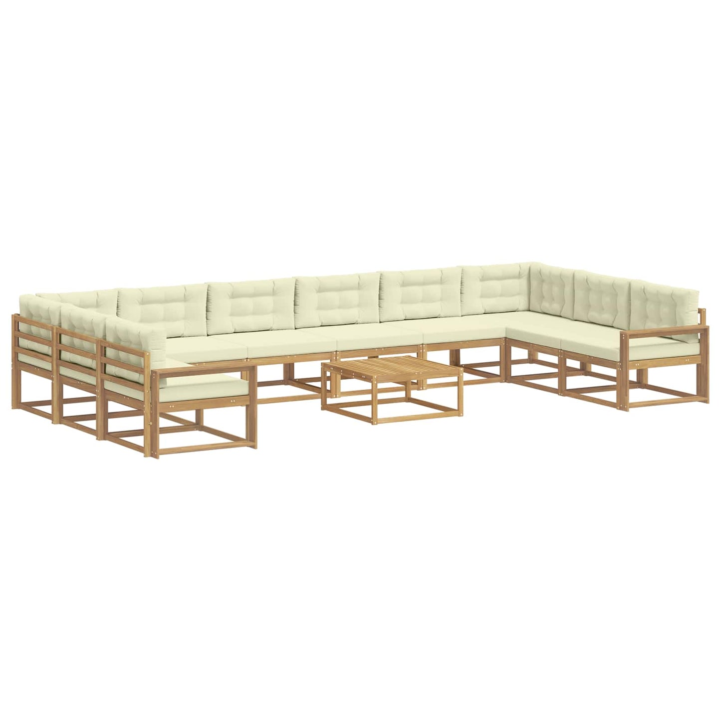 Buiten bankenset met kussen 11 pcs Wit en crèmekleurig is nu te koop bij PeponiXL, paradijselijk wonen!