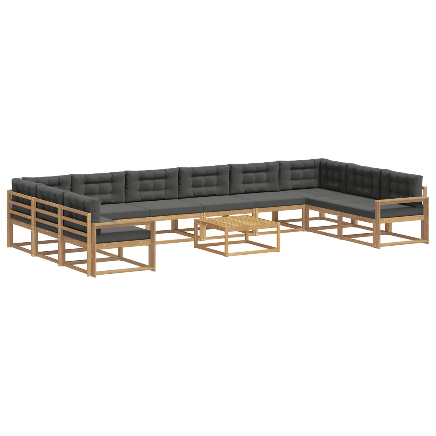 Buiten bankenset met kussen 11 pcs Wit en antracietkleurig is nu te koop bij PeponiXL, paradijselijk wonen!