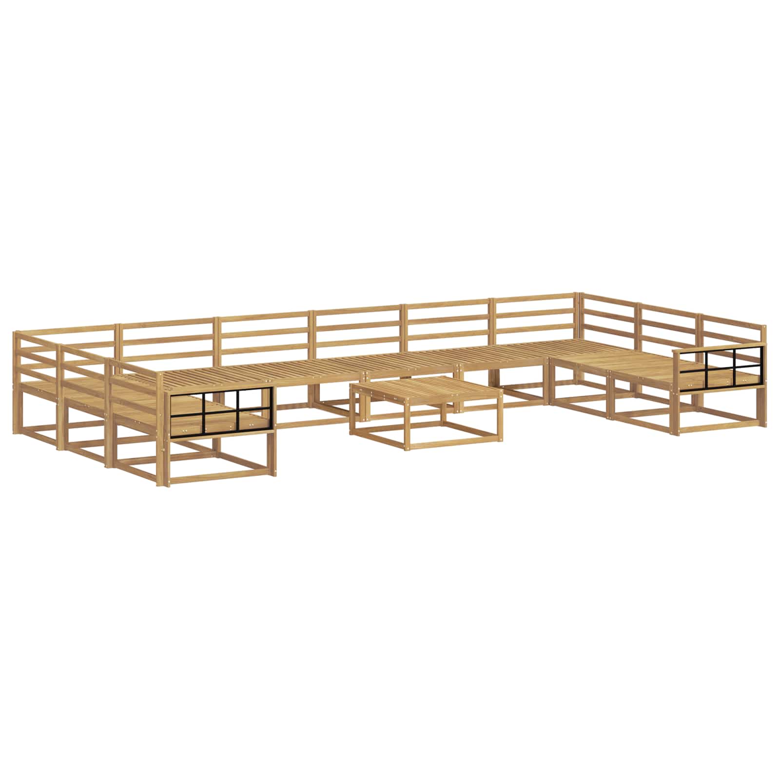 Buiten bankenset 11 pcs Wit Massief Acaciahout is nu te koop bij PeponiXL, paradijselijk wonen!