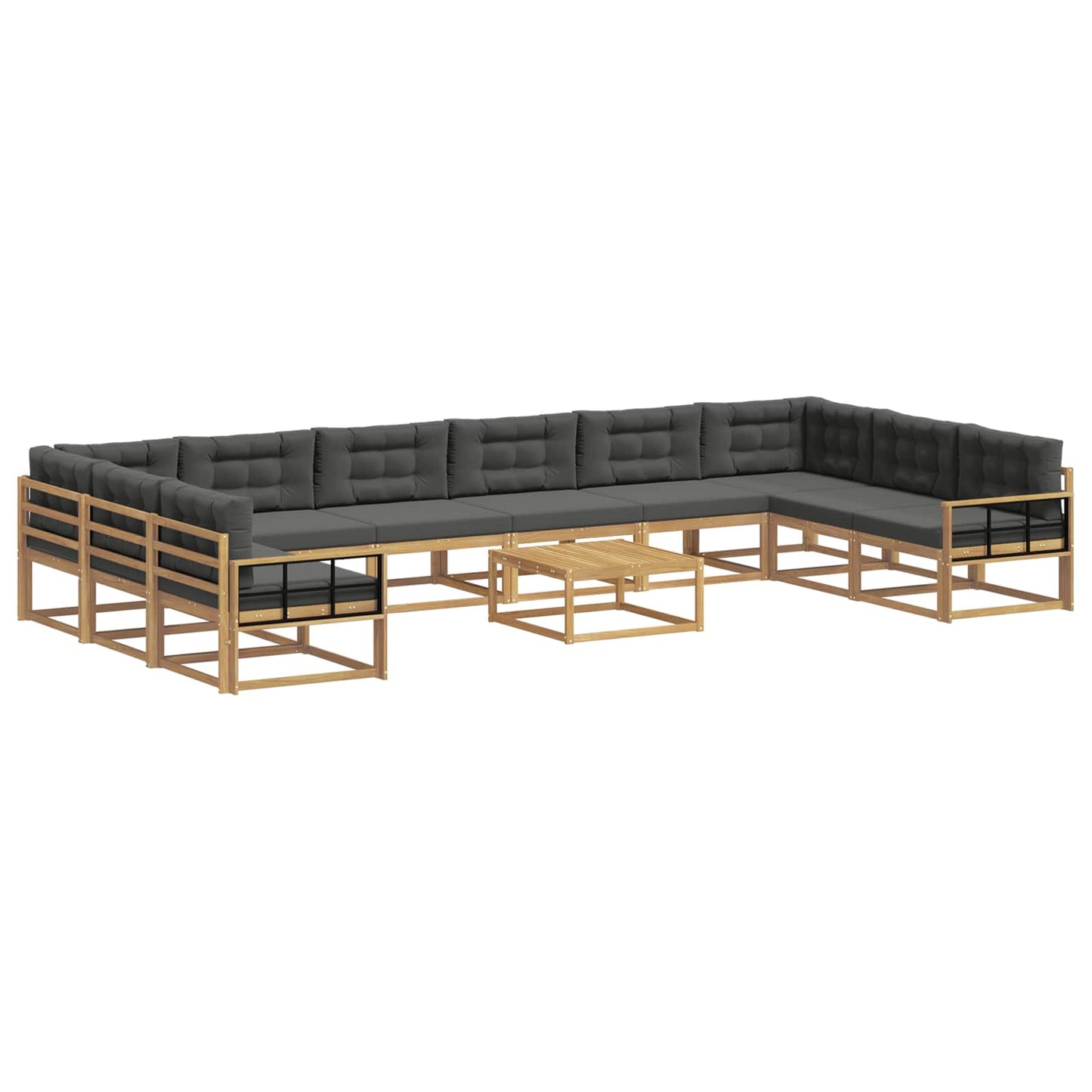 Buiten bankenset met kussen 11 pcs Wit en antracietkleurig is nu te koop bij PeponiXL, paradijselijk wonen!
