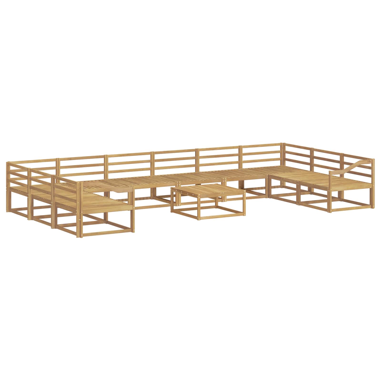 Buiten bankenset 11 pcs Wit Massief Acaciahout is nu te koop bij PeponiXL, paradijselijk wonen!