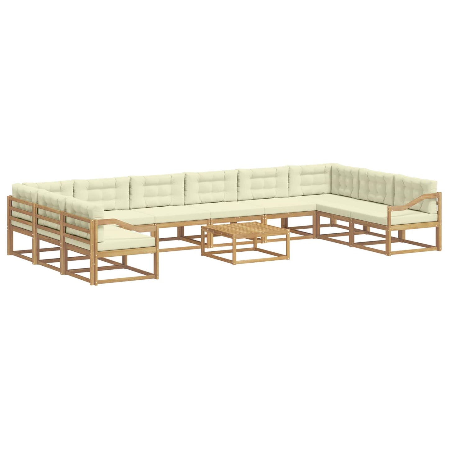 Buiten bankenset met kussen 11 pcs Wit en crèmekleurig is nu te koop bij PeponiXL, paradijselijk wonen!