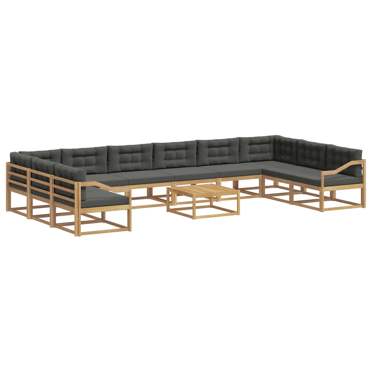 Buiten bankenset met kussen 11 pcs Wit en antracietkleurig is nu te koop bij PeponiXL, paradijselijk wonen!