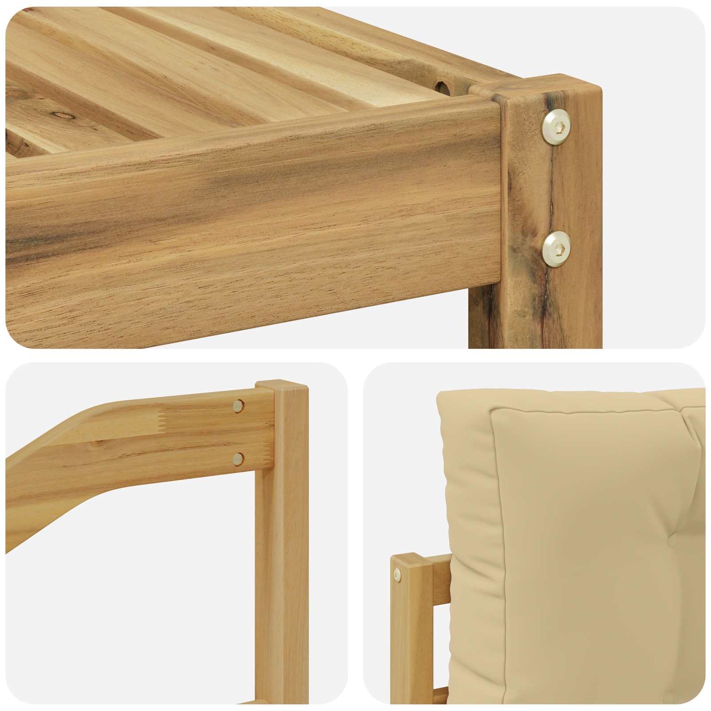 Buiten bankenset met kussen 11 pcs Wit en Beige is nu te koop bij PeponiXL, paradijselijk wonen!