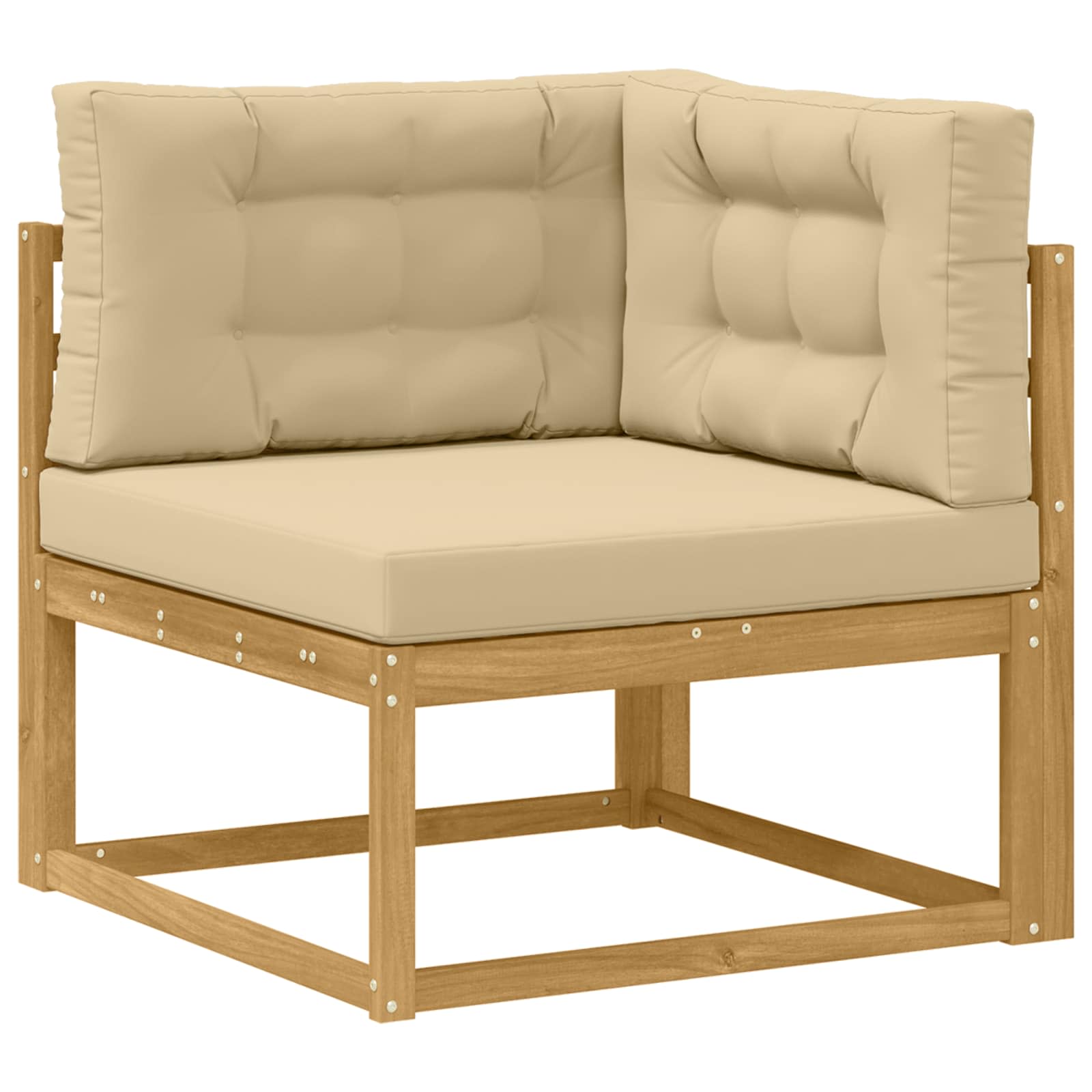 Buiten bankenset met kussen 11 pcs Wit en Beige is nu te koop bij PeponiXL, paradijselijk wonen!