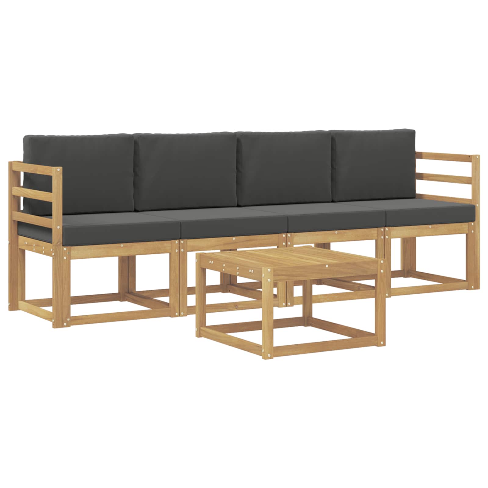Buiten bankenset met kussen 5 pcs Wit en antracietkleurig is nu te koop bij PeponiXL, paradijselijk wonen!
