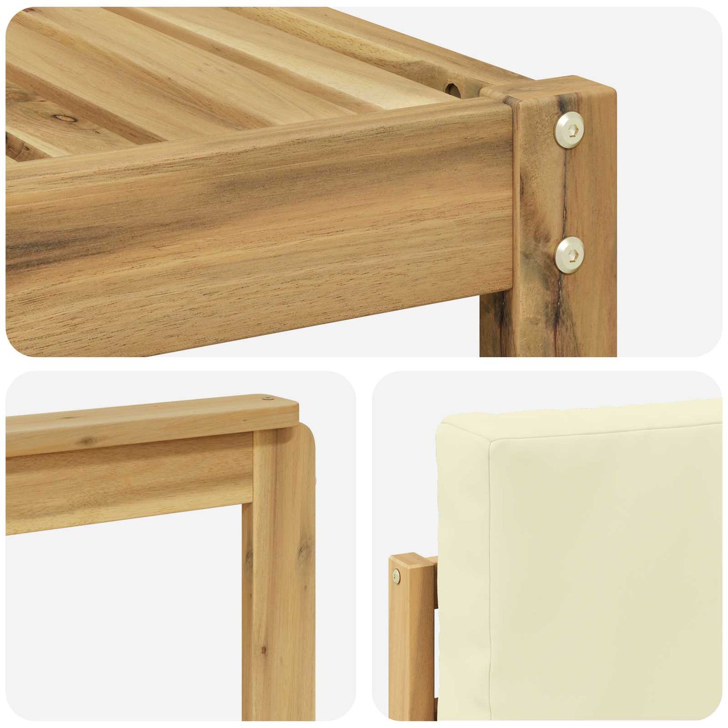 Buiten bankenset met kussen 5 pcs Wit en crèmekleurig is nu te koop bij PeponiXL, paradijselijk wonen!