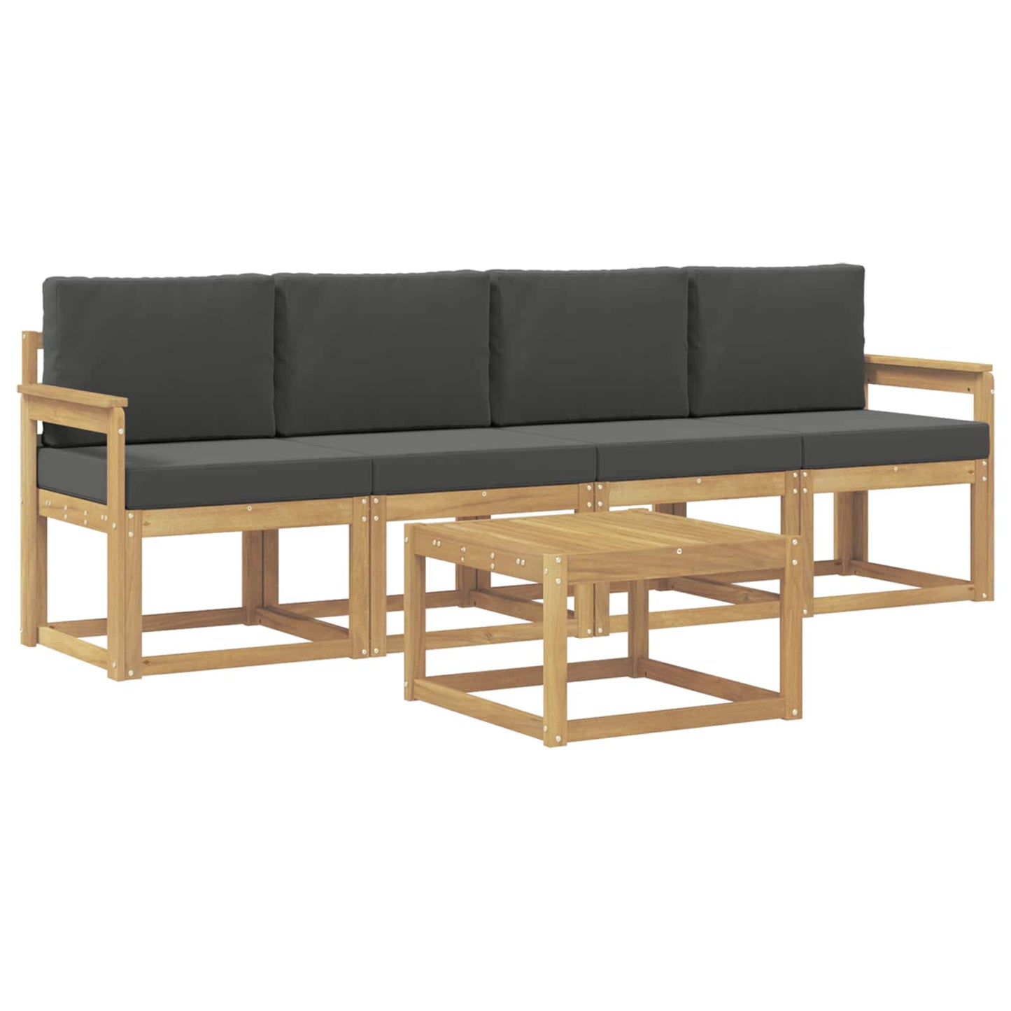 Buiten bankenset met kussen 5 pcs Wit en antracietkleurig is nu te koop bij PeponiXL, paradijselijk wonen!