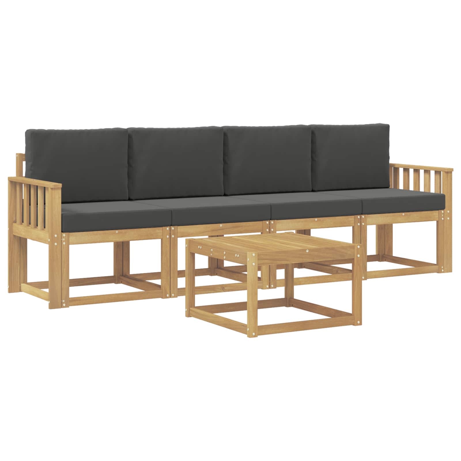Buiten bankenset met kussen 5 pcs Wit en antracietkleurig is nu te koop bij PeponiXL, paradijselijk wonen!