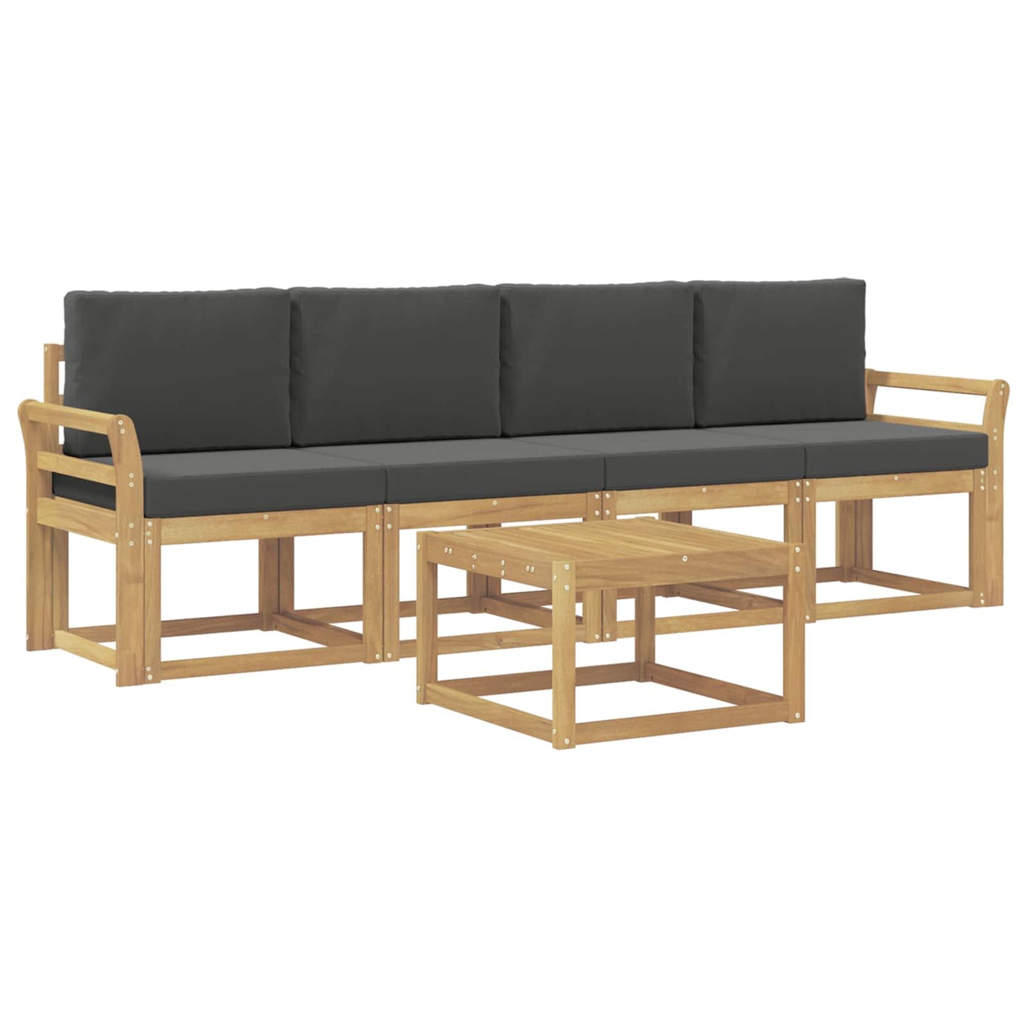 Buiten bankenset met kussen 5 pcs Wit en antracietkleurig is nu te koop bij PeponiXL, paradijselijk wonen!