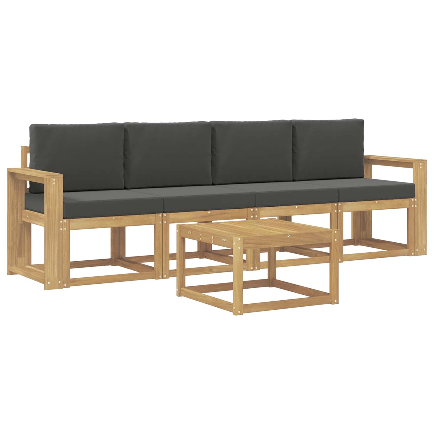 Buiten bankenset met kussen 5 pcs Wit en antracietkleurig is nu te koop bij PeponiXL, paradijselijk wonen!