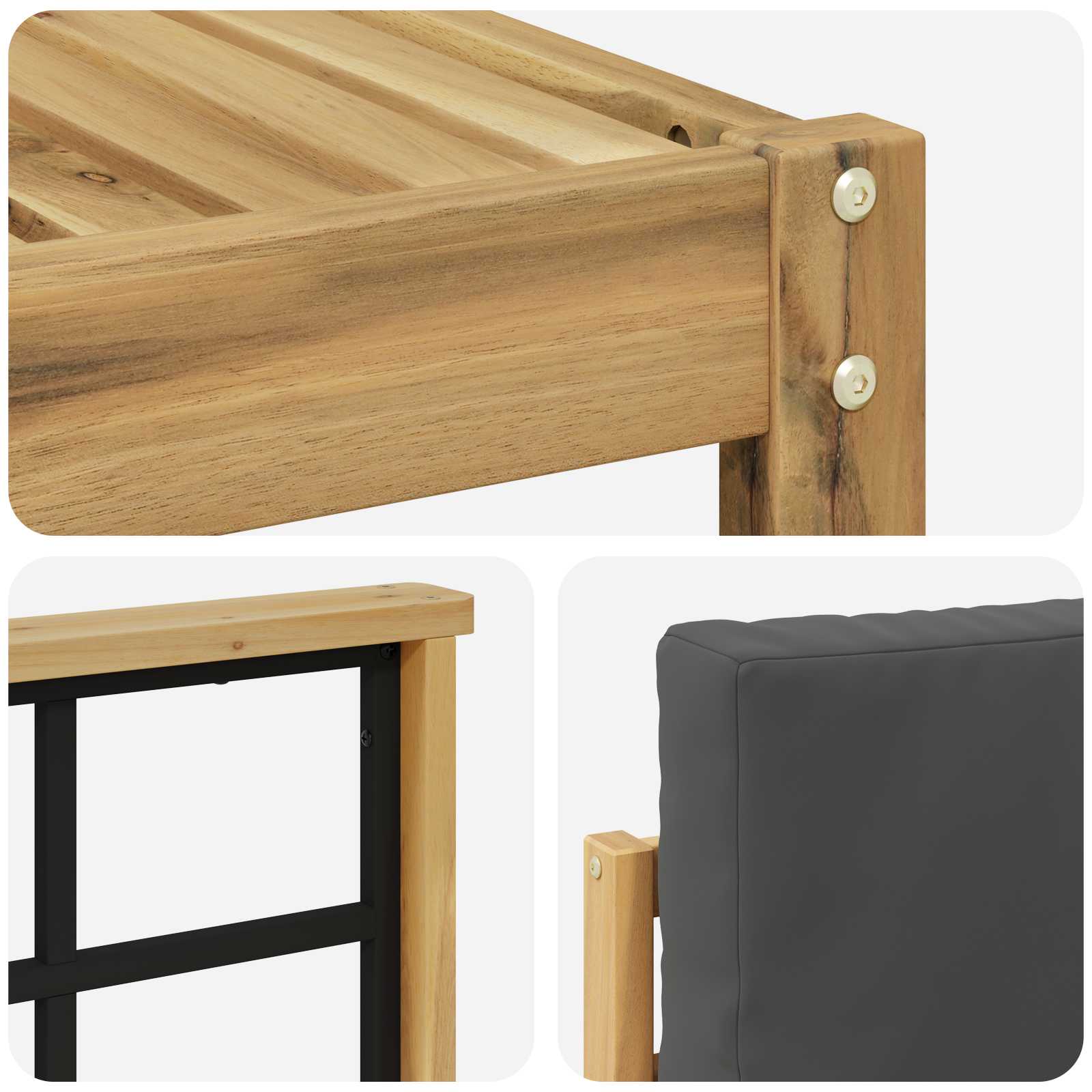 Buiten bankenset met kussen 5 pcs Wit en antracietkleurig is nu te koop bij PeponiXL, paradijselijk wonen!