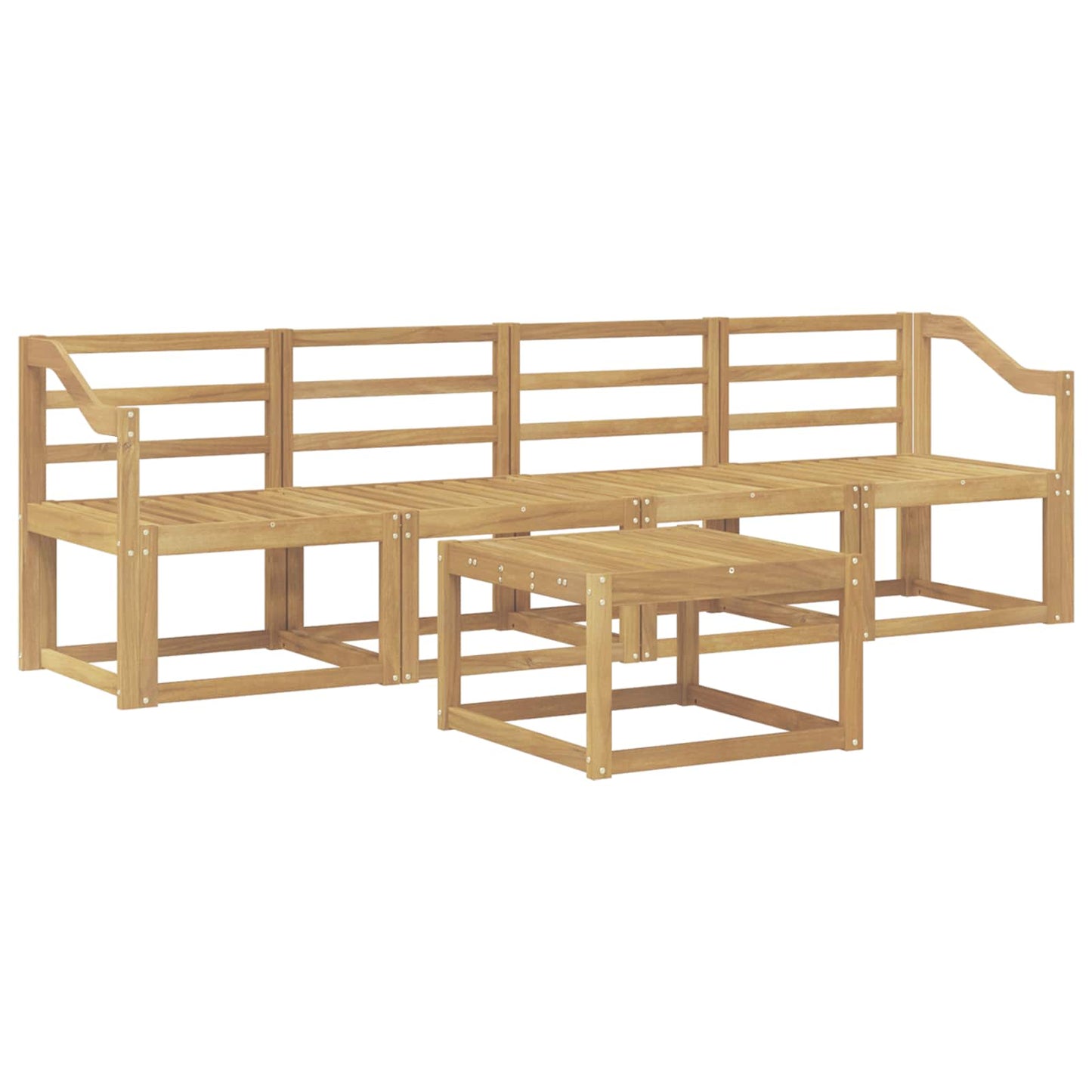 Buiten bankenset 5 pcs Wit 59 x 59 x 37 cm Massief Acaciahout
