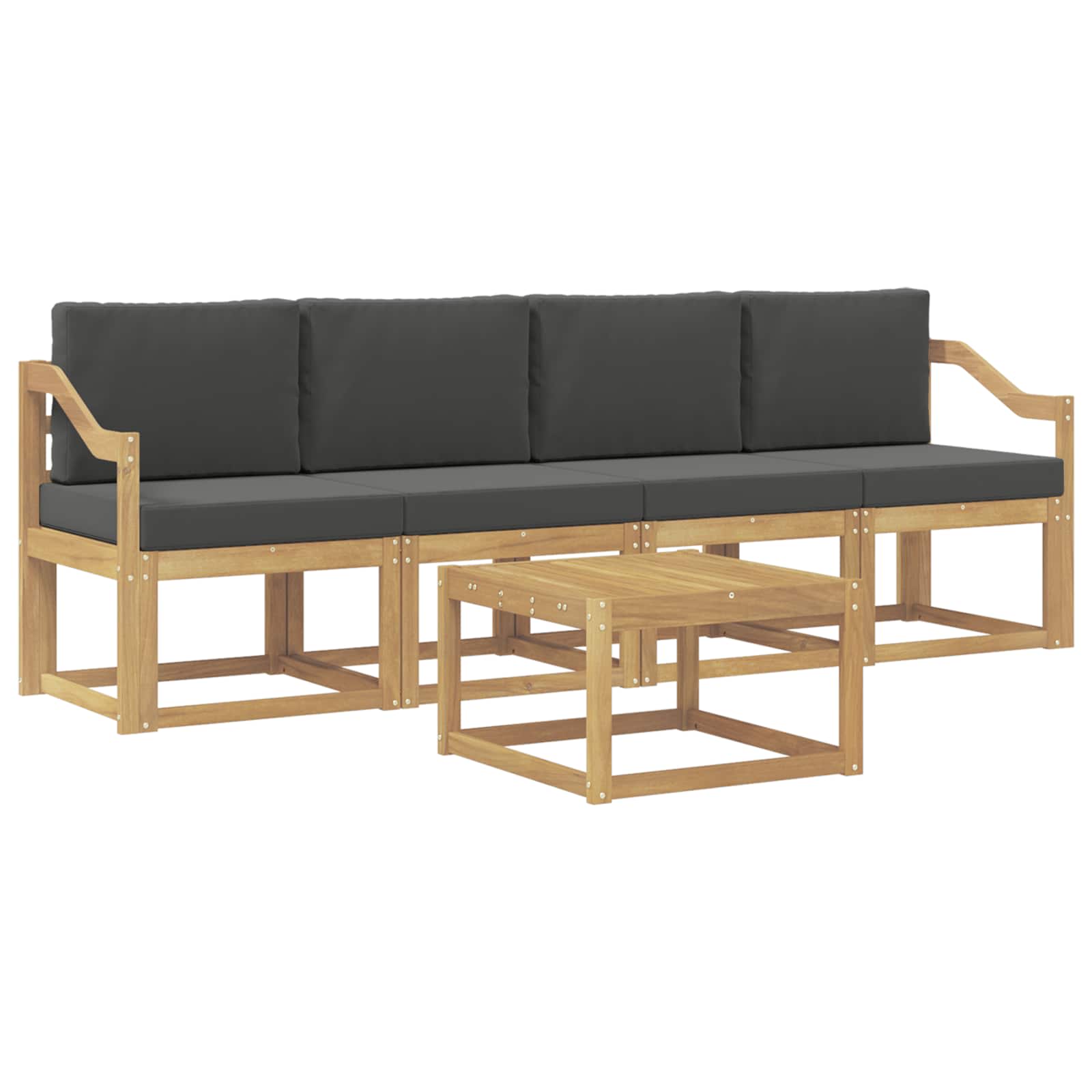Buiten bankenset met kussen 5 pcs Wit en antracietkleurig is nu te koop bij PeponiXL, paradijselijk wonen!