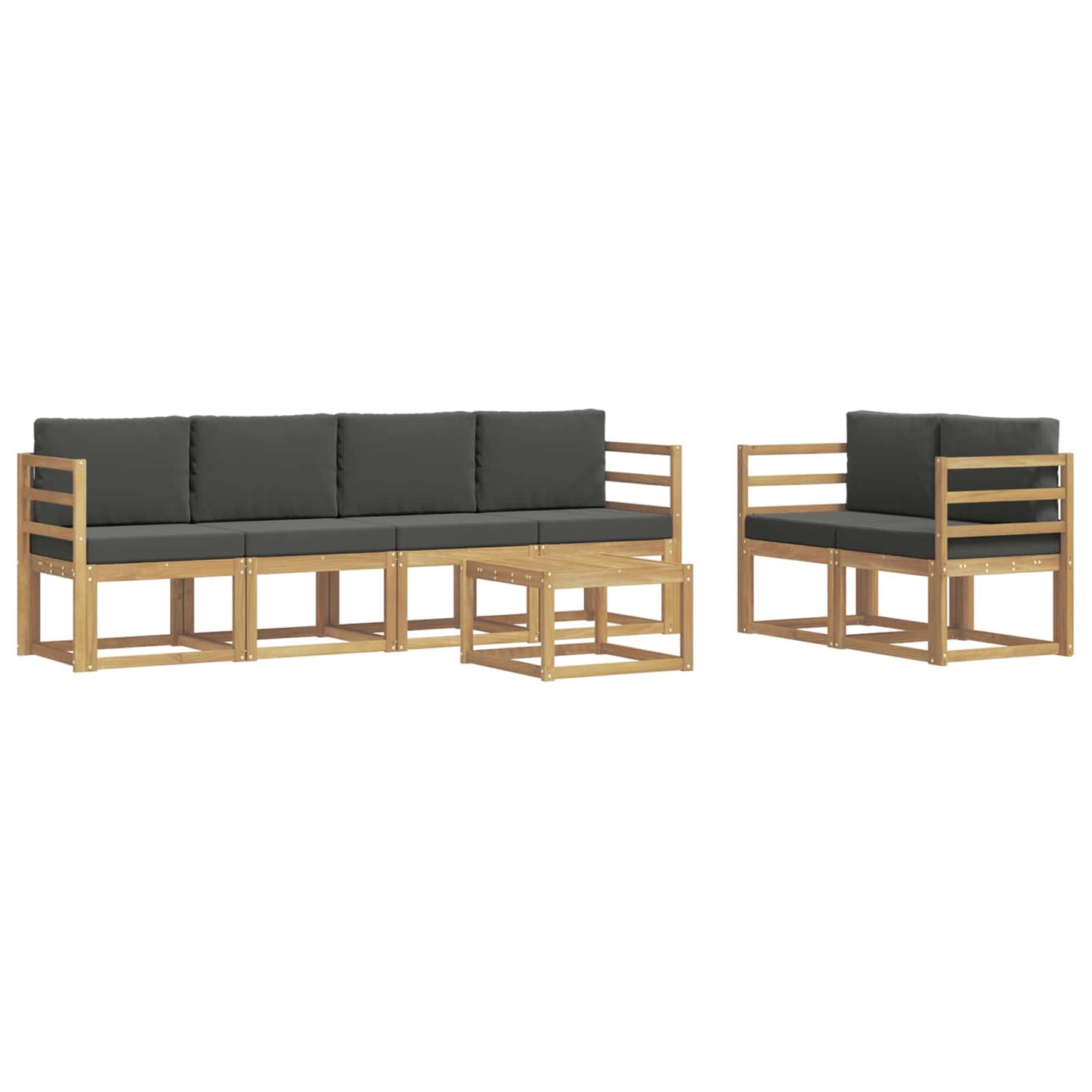 Buiten bankenset met kussen 7 pcs Wit en antracietkleurig is nu te koop bij PeponiXL, paradijselijk wonen!