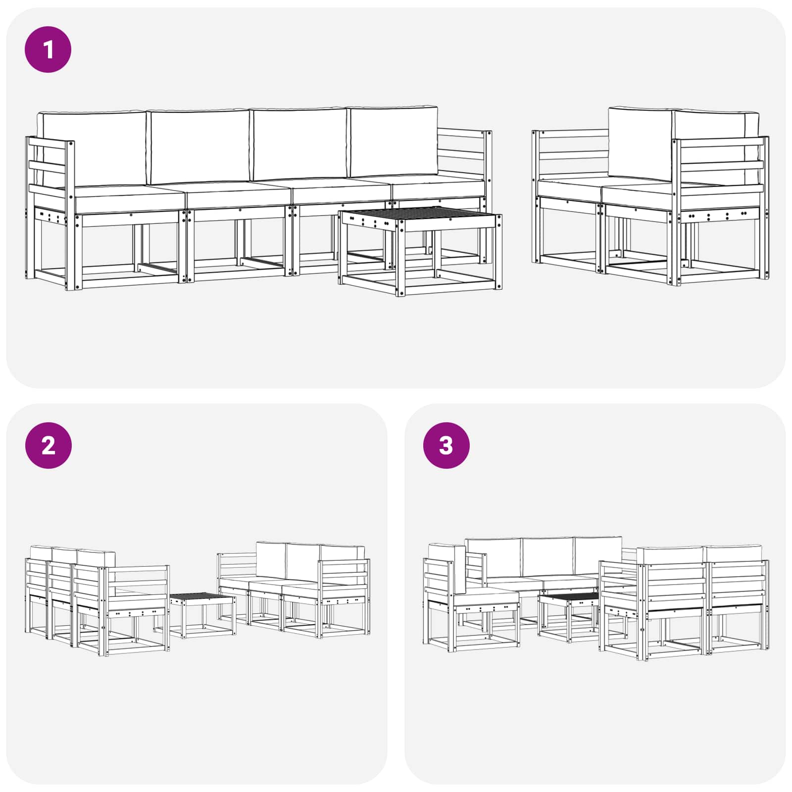 Buiten bankenset met kussen 7 pcs Wit en Beige is nu te koop bij PeponiXL, paradijselijk wonen!