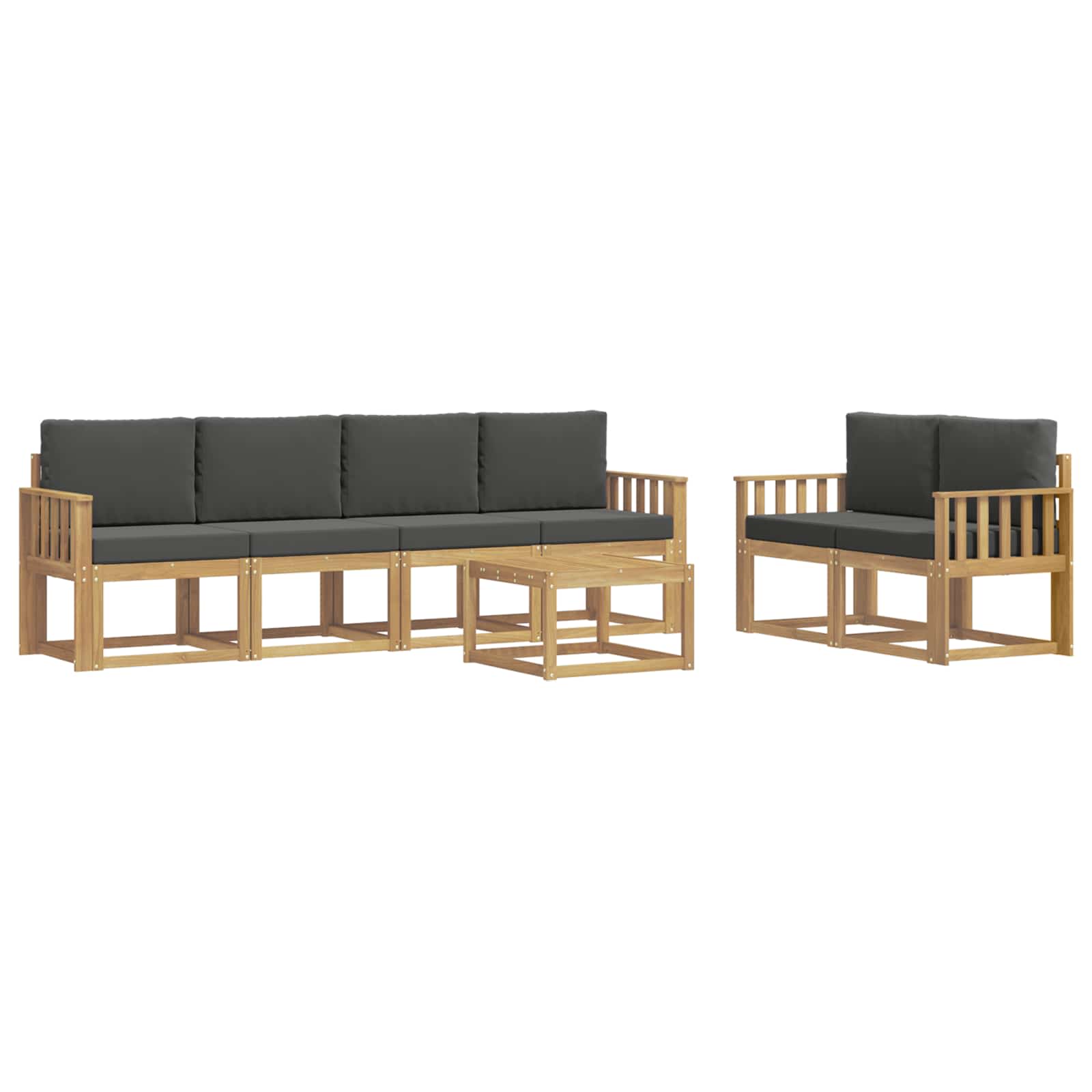 Buiten bankenset met kussen 7 pcs Wit en antracietkleurig is nu te koop bij PeponiXL, paradijselijk wonen!